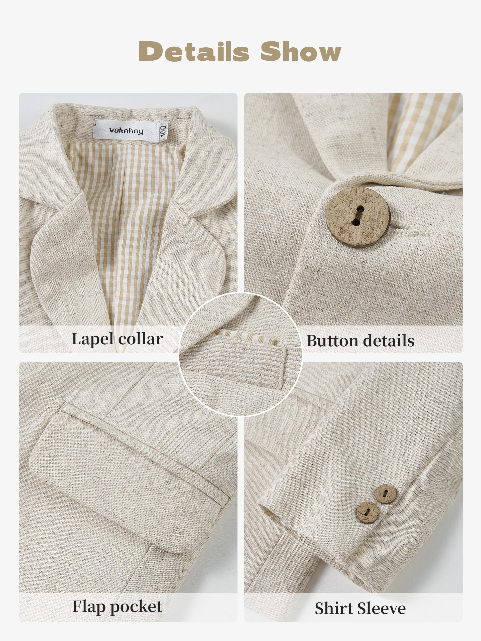 Volunboy Costume Bébé Garçon 2 Pièces Ensemble de Cérémonie Blazer et Pantalon pour Mariage et Fête