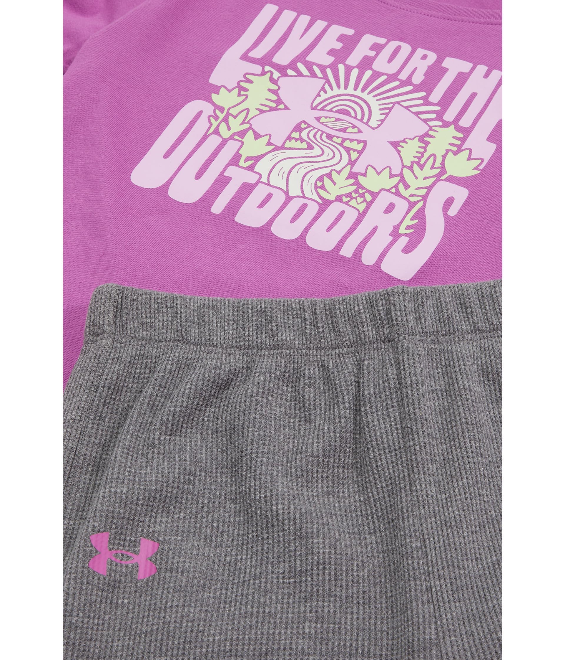 Under Armour Long Sleeve Shirt Legging Set, Durable Stretch And Lightweight Abbigliamento (Pacco da 2) Bambine e Ragazze