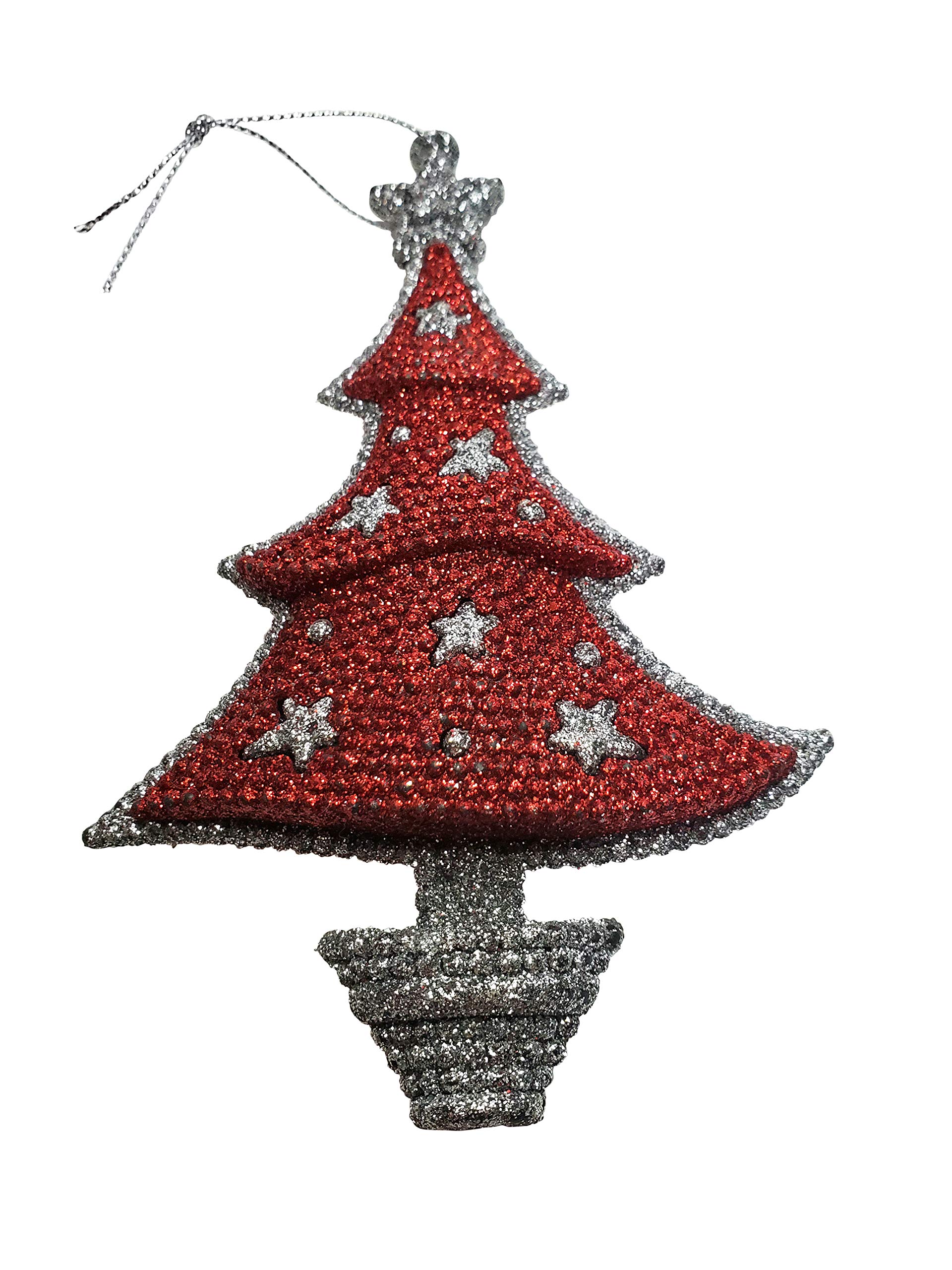 Décorations pour sapin de Noël rouge et argent pour ambiance chaleureuse