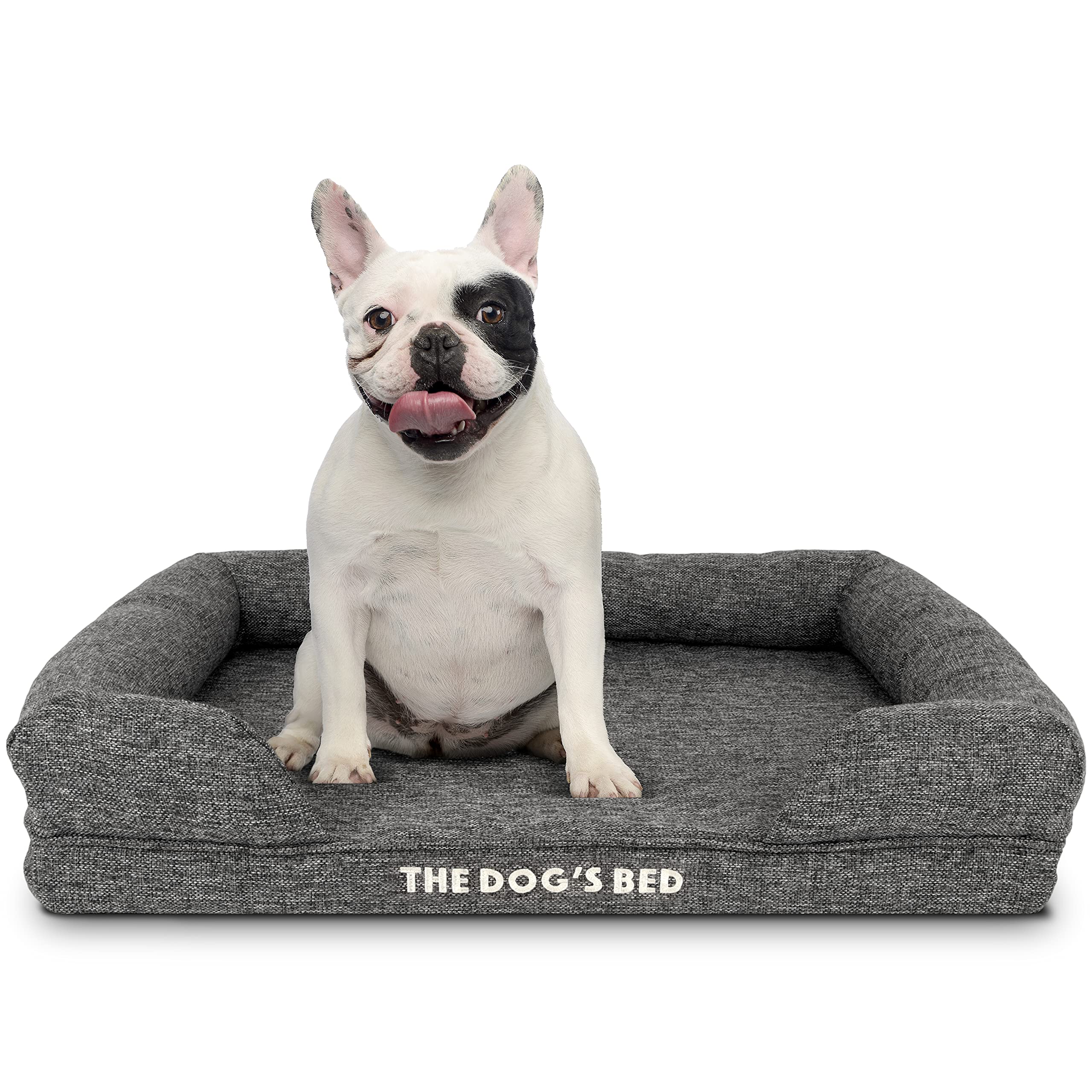 The Dog’s Bed - Cama ortopédica para Perros pequeña de polilino Gris 65 x 50 x 5 cm, Cama Impermeable y de Espuma viscoelástica, Alivia el Dolor de Artritis y displasia de Cadera y Fundas Lavables