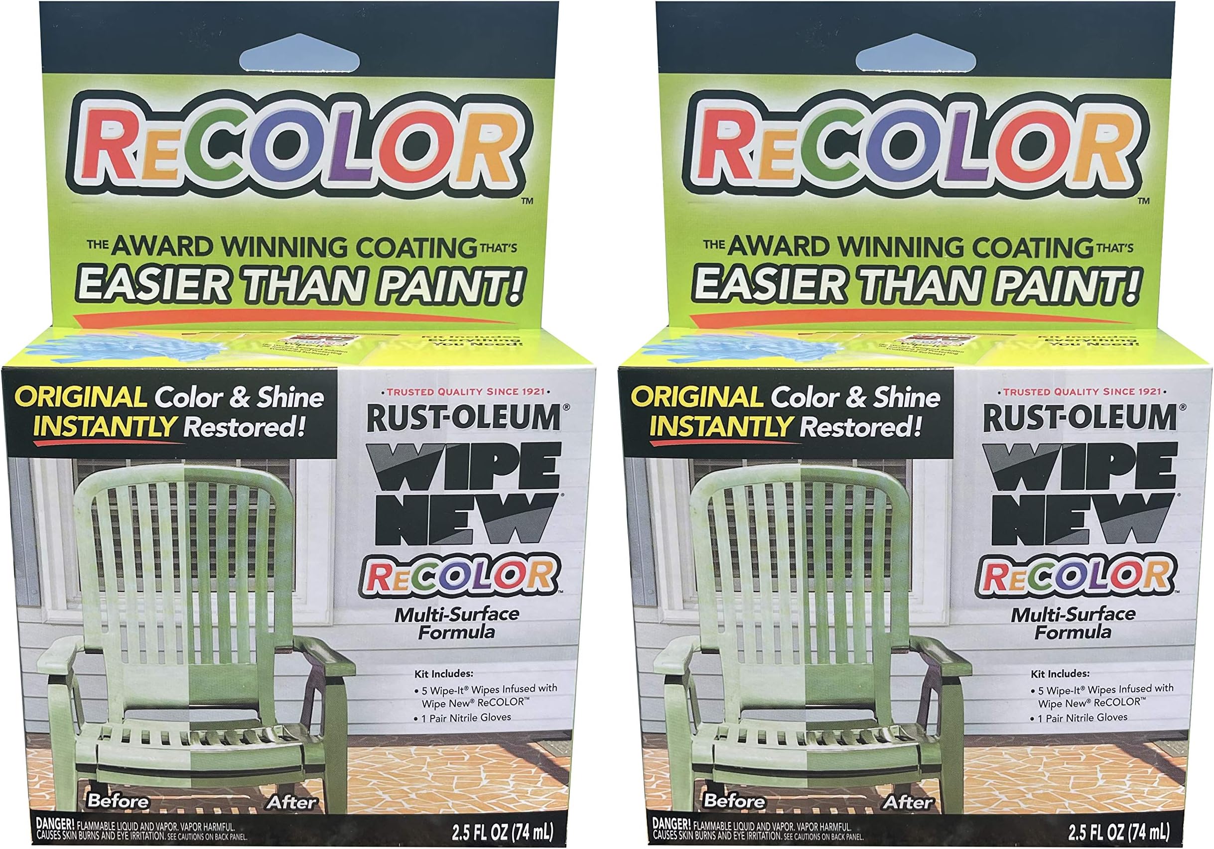 Wipe New Rust-oleum R6PCRTLKIT Recolor Paint Restorer with Wipe-On Applicator Set of 2