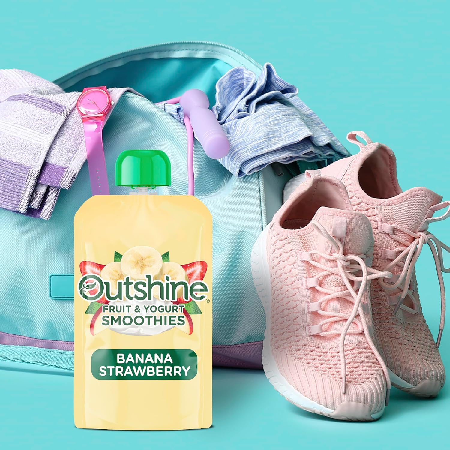 Outshine Fruit & Yogurt Smoothie Banana Strawberry, Smoothie Pouch, On The Go Snack, 24PK