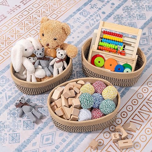 Miniatura 26 de CubesLand Cesta de almacenamiento, cuerda de algodón, azul marino, paquete de 2, organización/almacenamiento, armario, estantes, decorativa