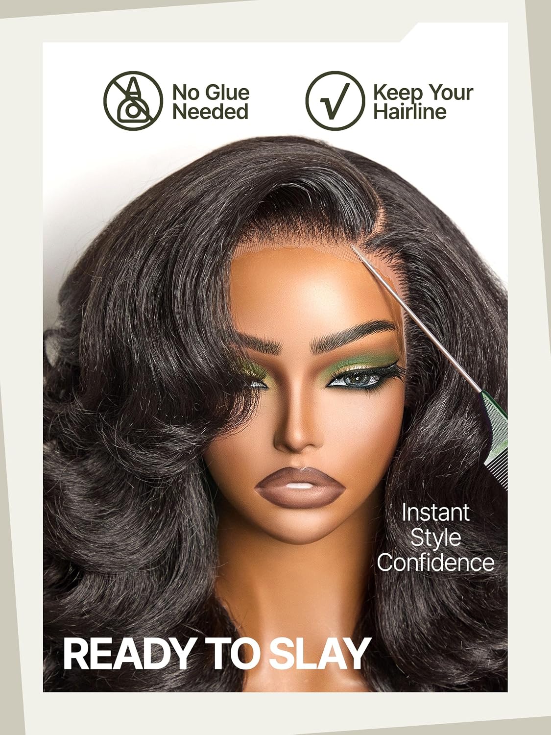 Frodio Loose Body Wave Wig Veralux Fiber Blend Human Hair Glueless Wig Yaki Layered Wavy Wig Side Part Lace Front 16 Inch Natural Black Ready to Go Wig for Black Women