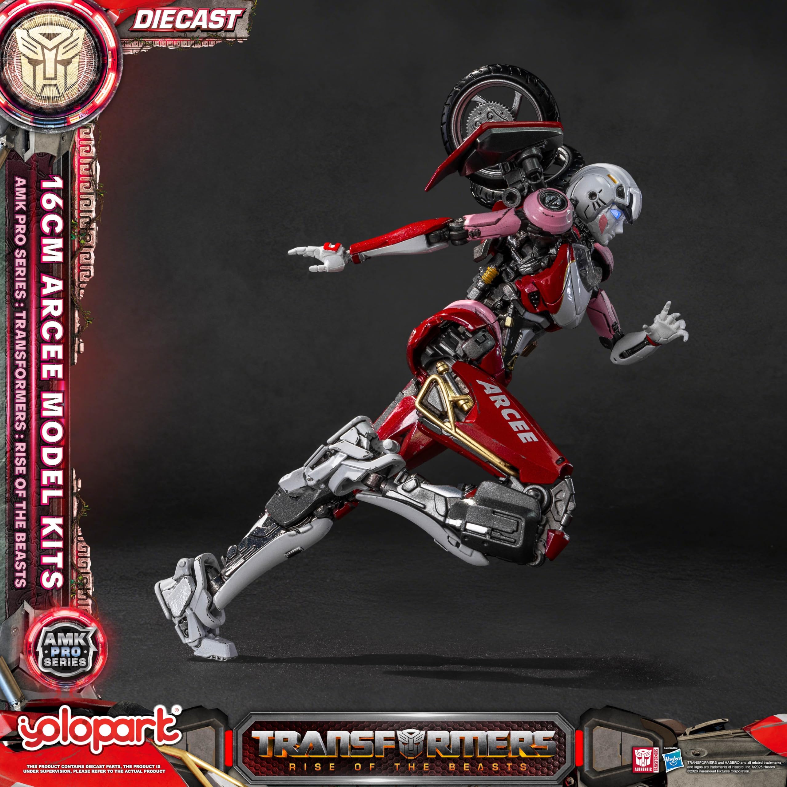 YOLOPARK Transformers Rise of The Beasts Acree - Figura de acción fundida, serie AMK PRO de 5.9 pulgadas, juguetes transformadores altamente articulados para edades de 15 años en adelante, sin
