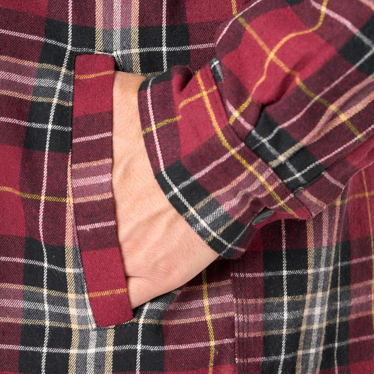 Smith's Workwear Mens Sherpa-Lined Hooded Flannel Shirt Jacket - Image 6