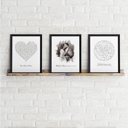 Vista 178 de Letras de música personalizadas, canciones, lienzo/fotos sin marco/impresiones enmarcadas con corazón en nombres de corazón, fecha de carga de fotos