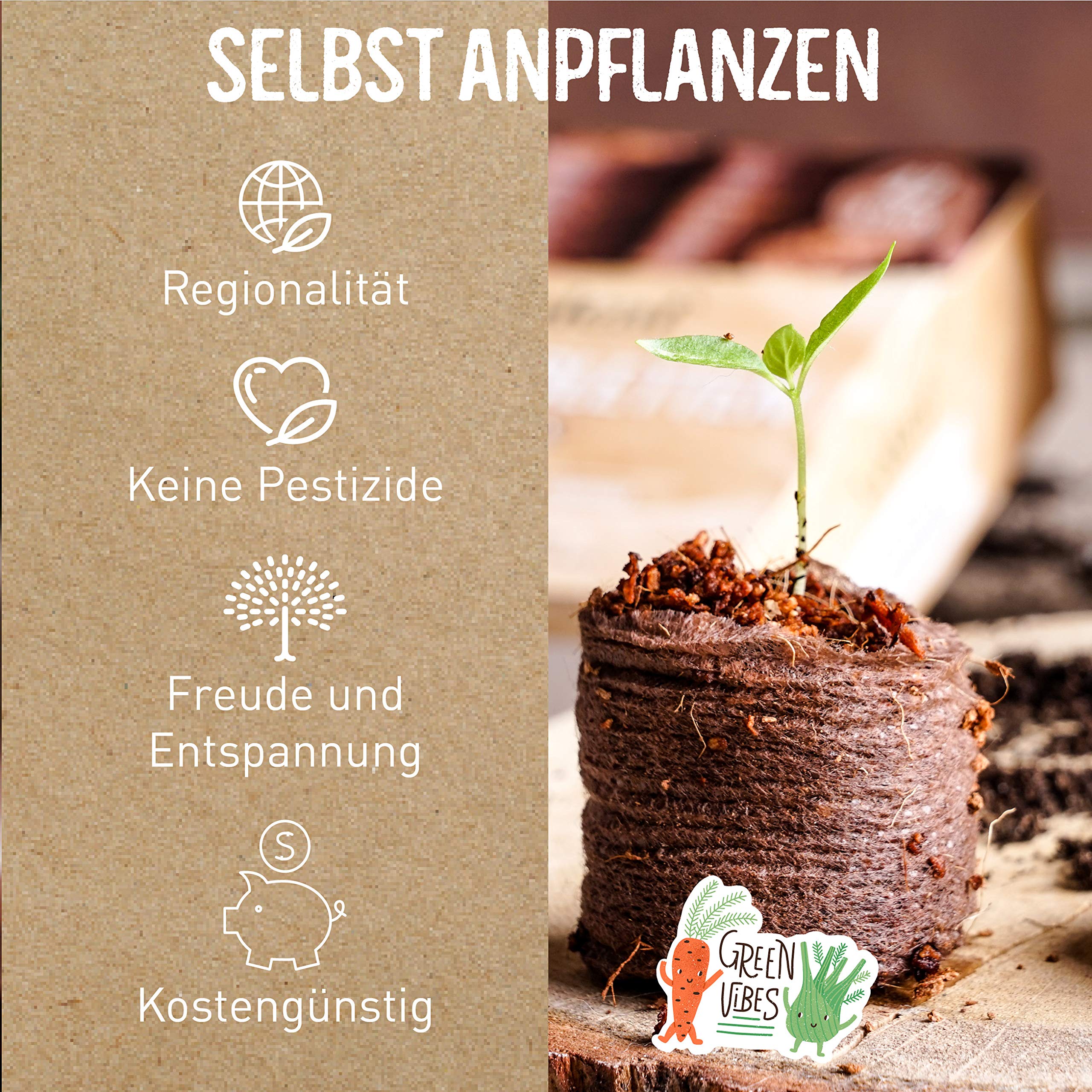 valeaf Kokos Quelltabletten 42 STK mit Nährstoffen I torffreie Kokoserde Anzuchterde mit Startdünger I Kokosquelltabs I Pflanzen für Anzucht I ideal für Stecklinge I Anzucht Erde ohne Pikieren
