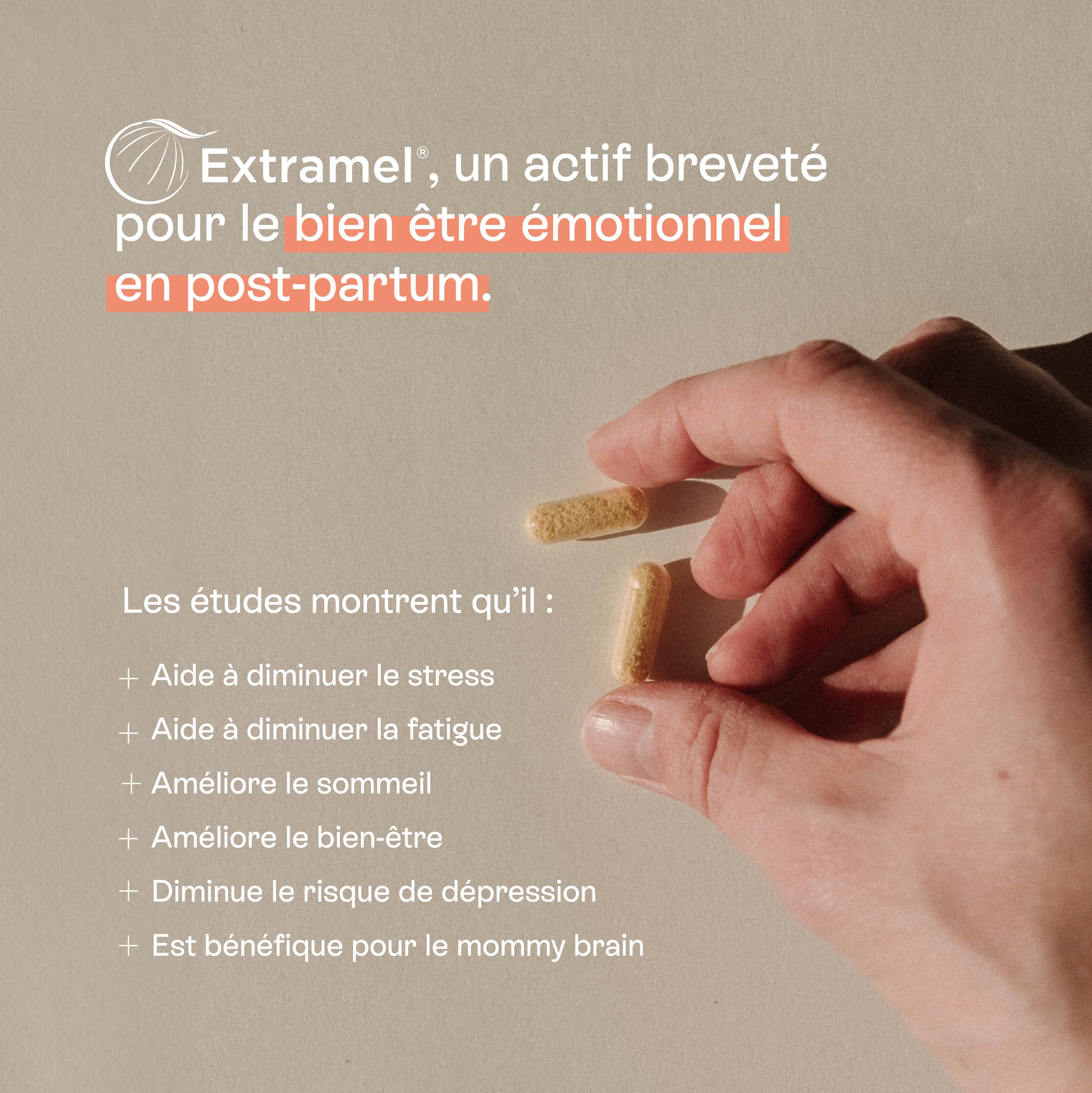 Jolly mama! Multi Vitamines Post Essentials | 17 Nutriments Clés Post-Partum | Avec Actif Breveté Extramel | Bien-Être Après Accouchement | Compatible Allaitement | Fabriqué en France | 60 Gélules