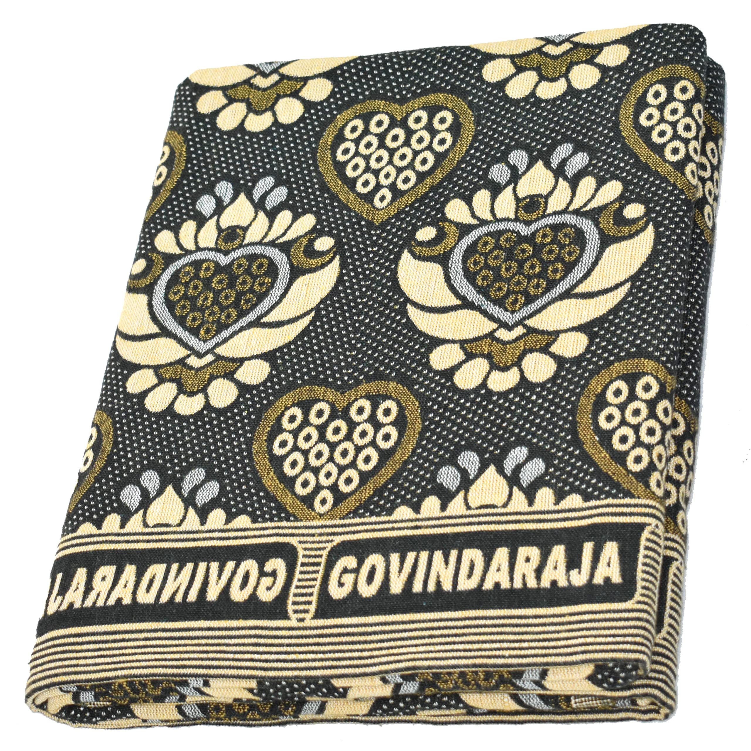 TUNI MANI Govindaraja Blanket 100% Cotton | Heart Design | Double Cloth Chennimalai Bedsheet | Size : 60" X 90" (5' x 7.5'Feet) | Queen | (Pack of 1) (Green)-300 TC