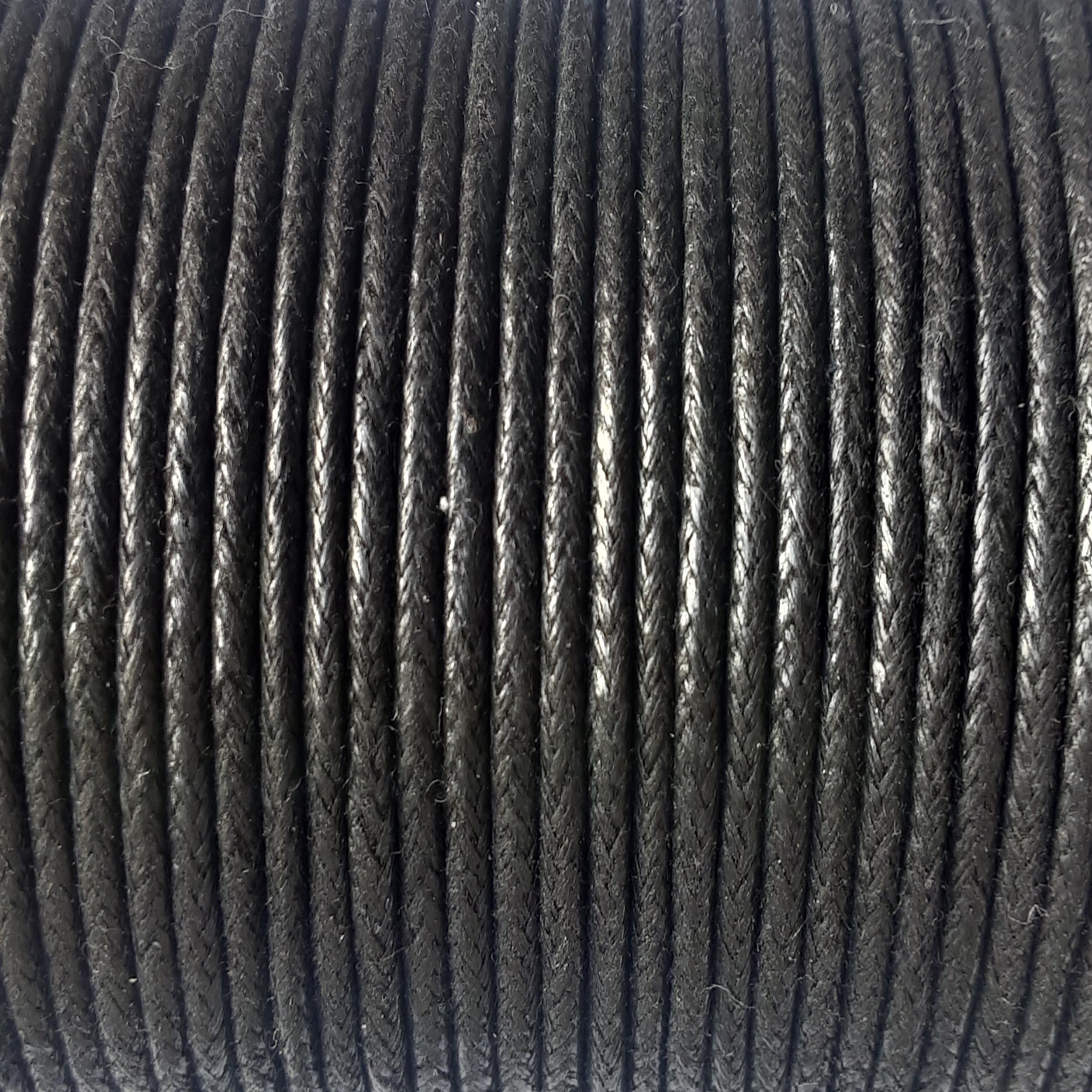 Mart-Mon Multicolor 2Mm Waxed Cotton Cord 6 Meters (Black)