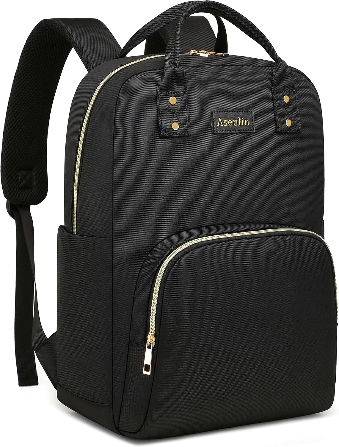 Asenlin Travel Laptop Backpack 15.6 Inch Stylish Water Resistant Computer Backpack Fashion Casual Daypack Travel Business Work Backpack for Men Women Black