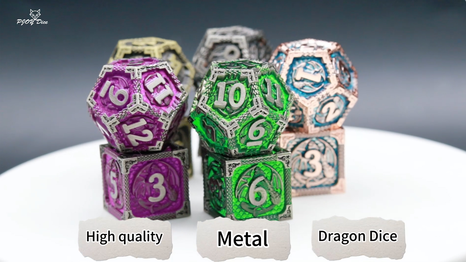 JOYLORD Metal DND Dice Set - Tree Vine Dragon Design Dungeons & Dragons Dice With Hollow Design