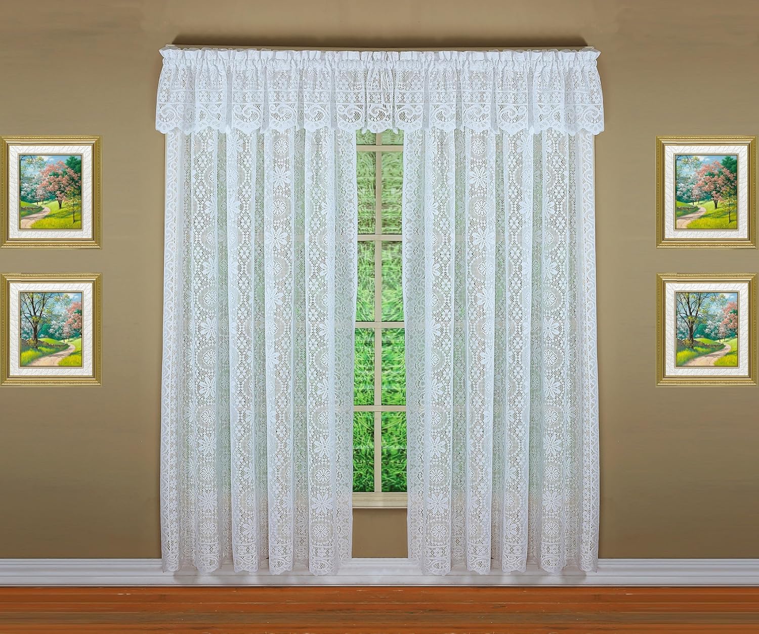 Today's Curtain Hopewell Premium Lace Panel 63", White, 58W x 63L