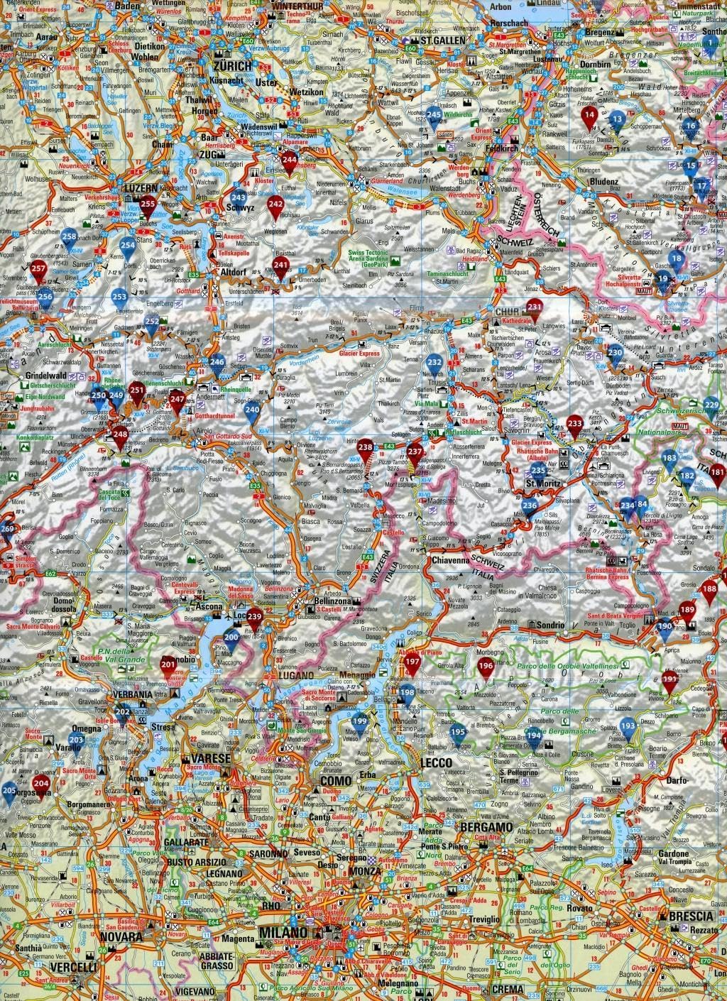 FolyMaps Alpenpässe 1:800 000 Spezialkarte: Die 336 schönsten Pässe der Alpen