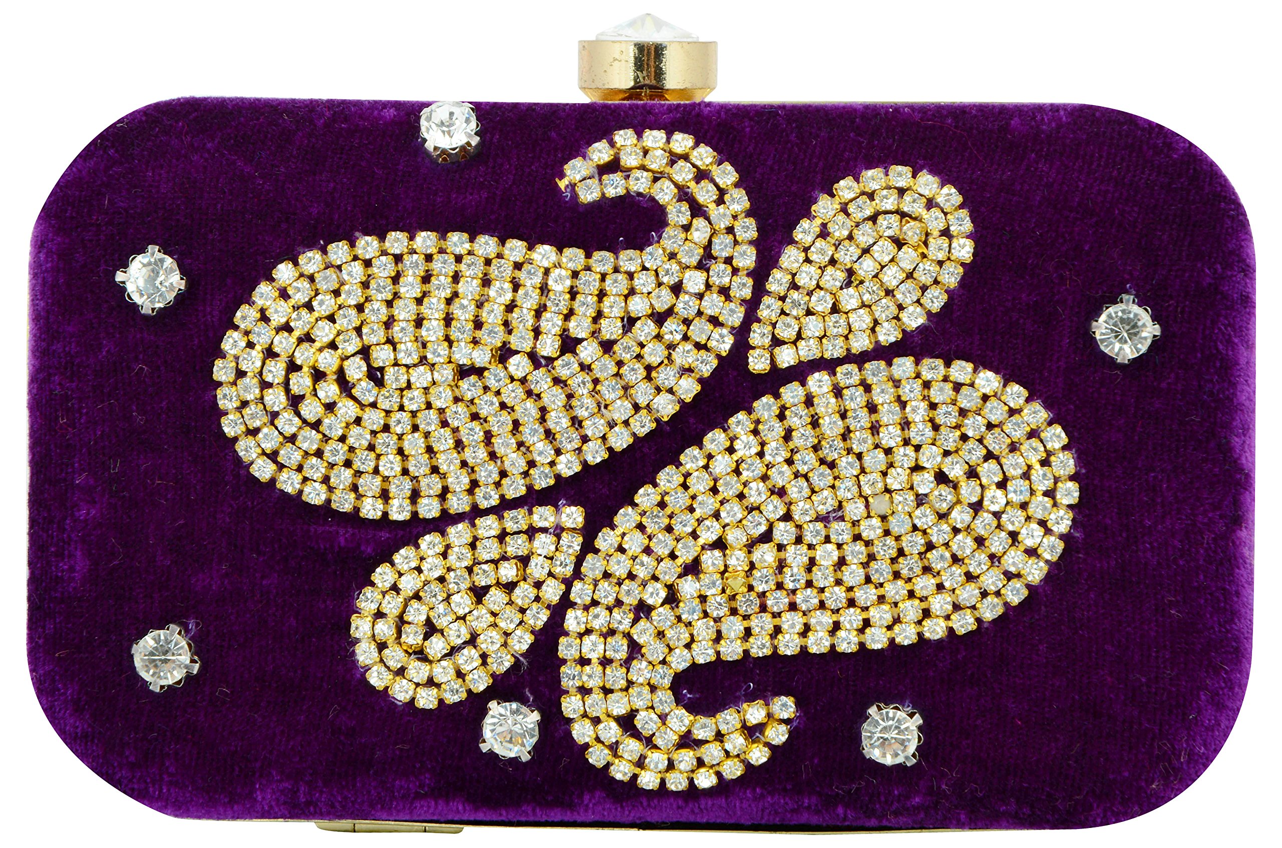 TOOBA Handicraft Hand Embroidered Box Clutch Bag Purse for Bridal, Casual, Wedding (B01LWLNK92) Amazon Price History, Amazon Price Tracker