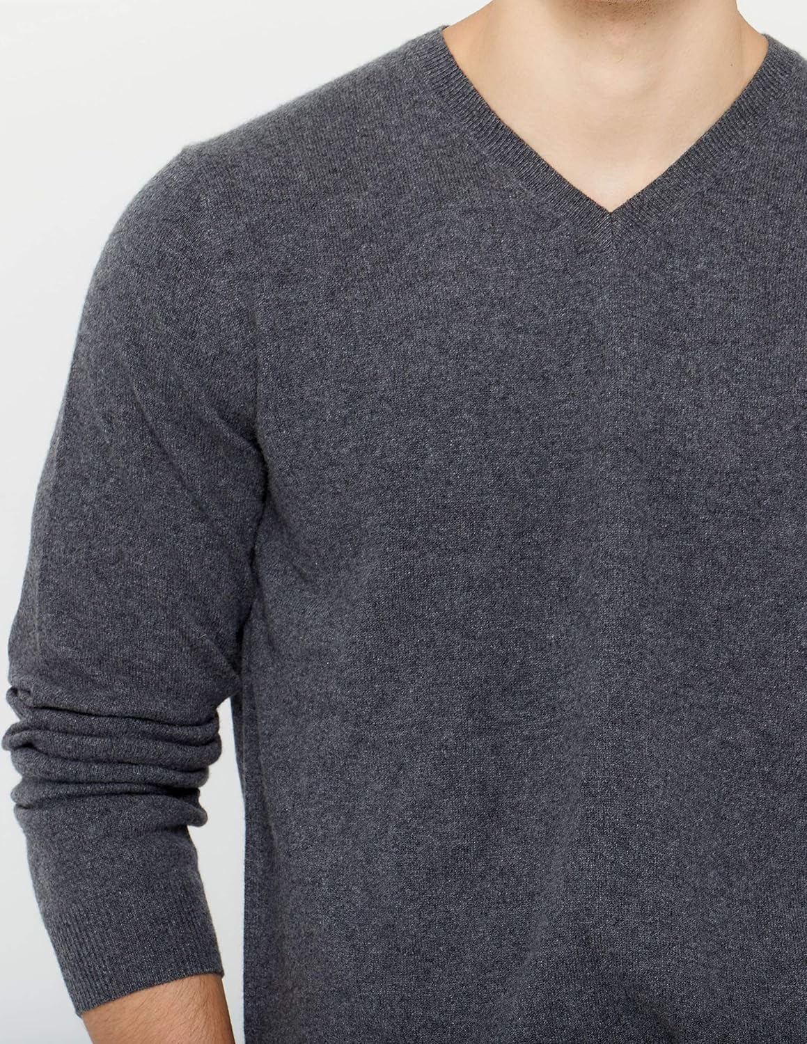State Cashmere Men's Essential V-Neck Sweater 100% Pure Cashmere Classic Long Sleeve Pullover - Image 2