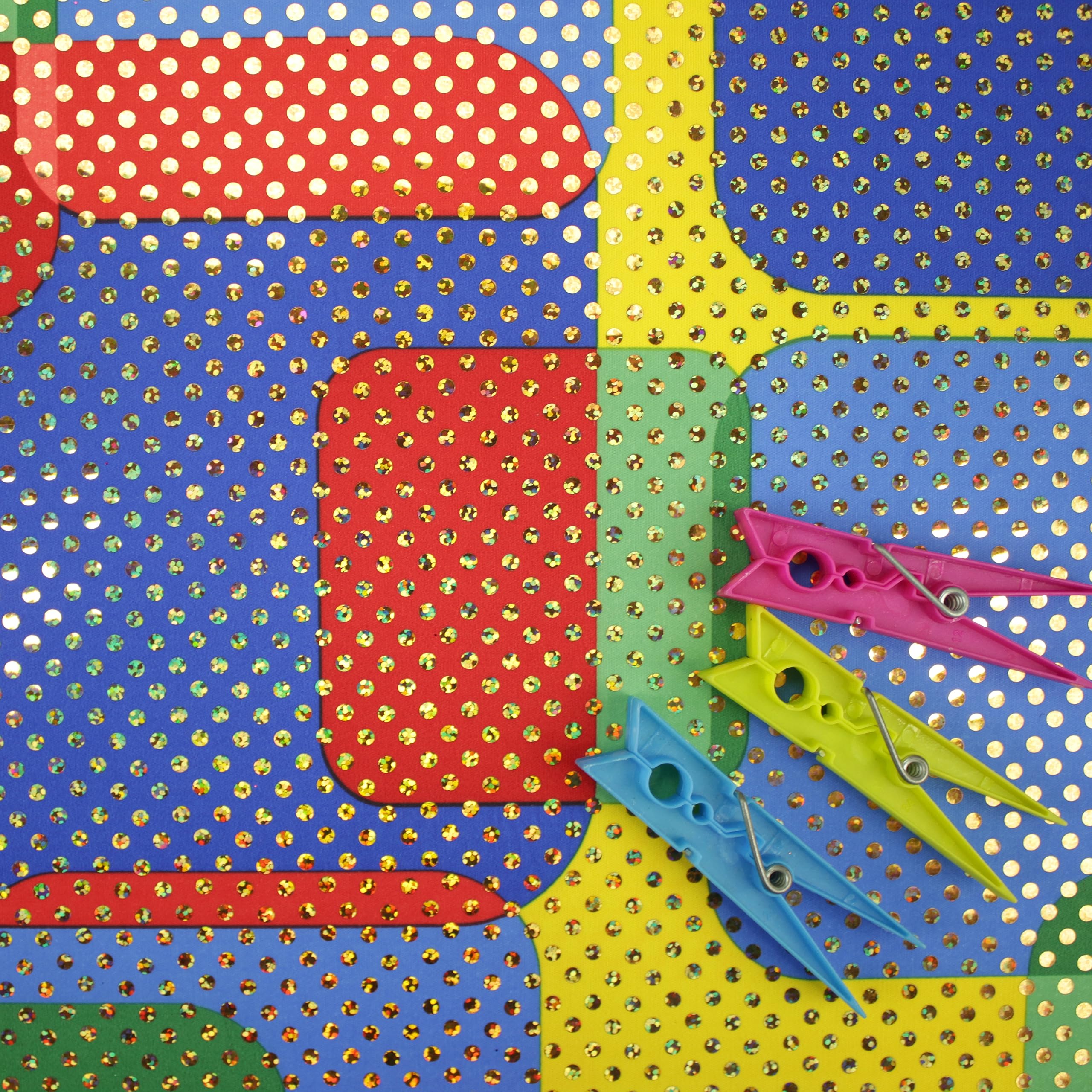 TELA POR METROS DE PUNTO PAN DE ORO ELÁSTICO MULTICOLOR CON LENTEJUELA FIJA SERIE MIRÓ, ANCHO 150cm (3 METROS)
