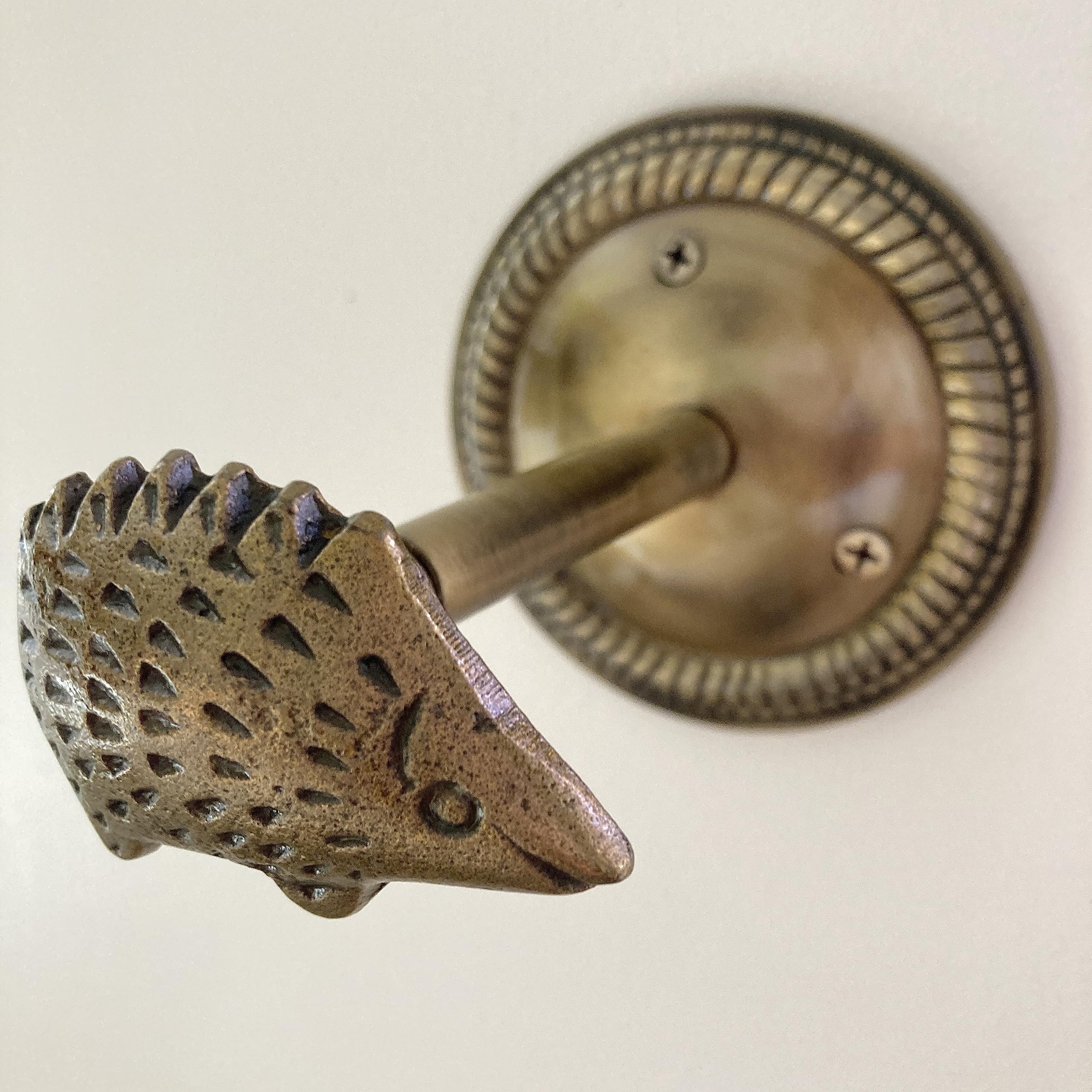 Animal Hook, Curtain Hold Back, Tie Back, Jewellery Hook, Antique Brass, Iron (Hedgehog)