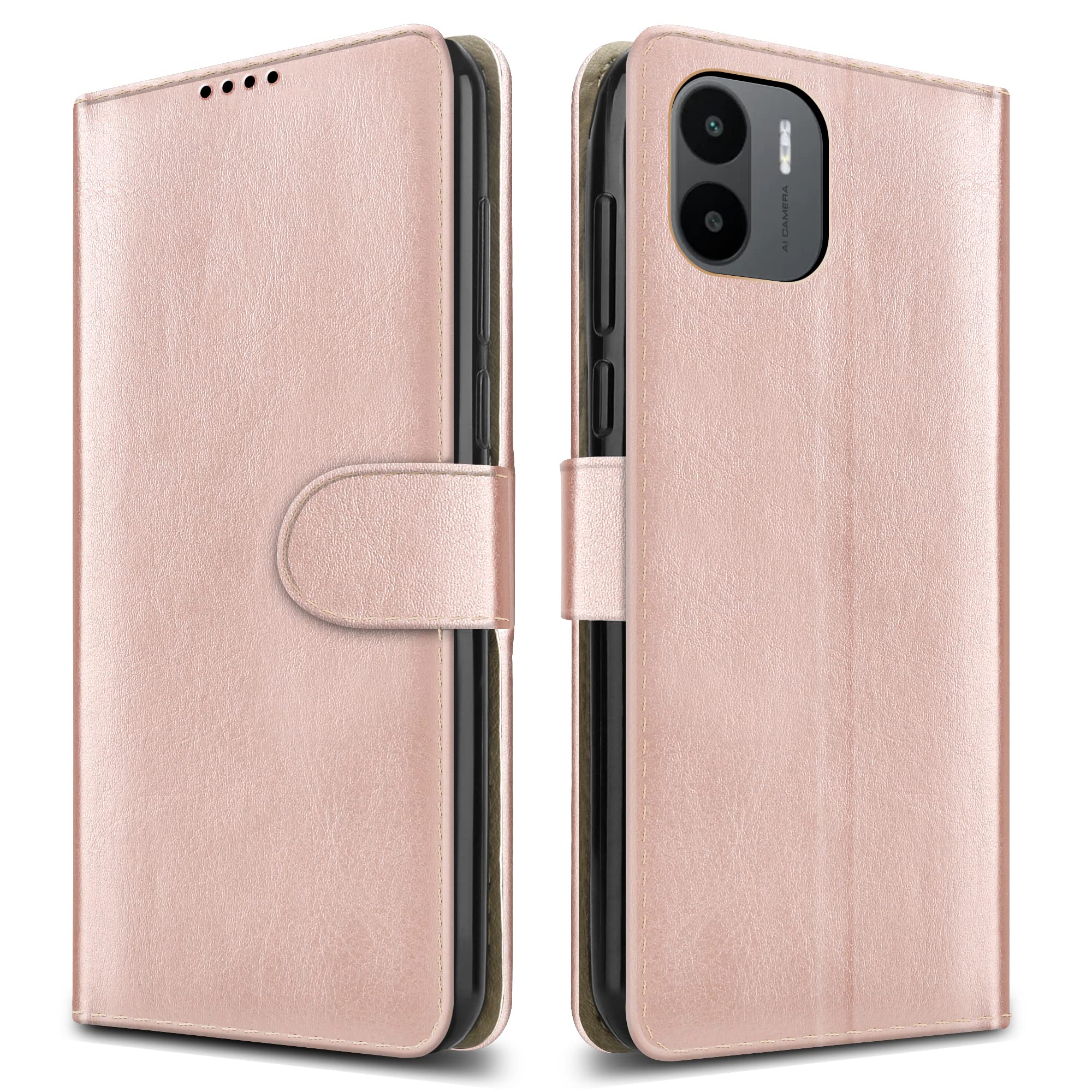 PIXFAB For Xiaomi Redmi A1 / Redmi A2 Leather Phone Case, Magnetic Closure Full Protection Book Folio Design
