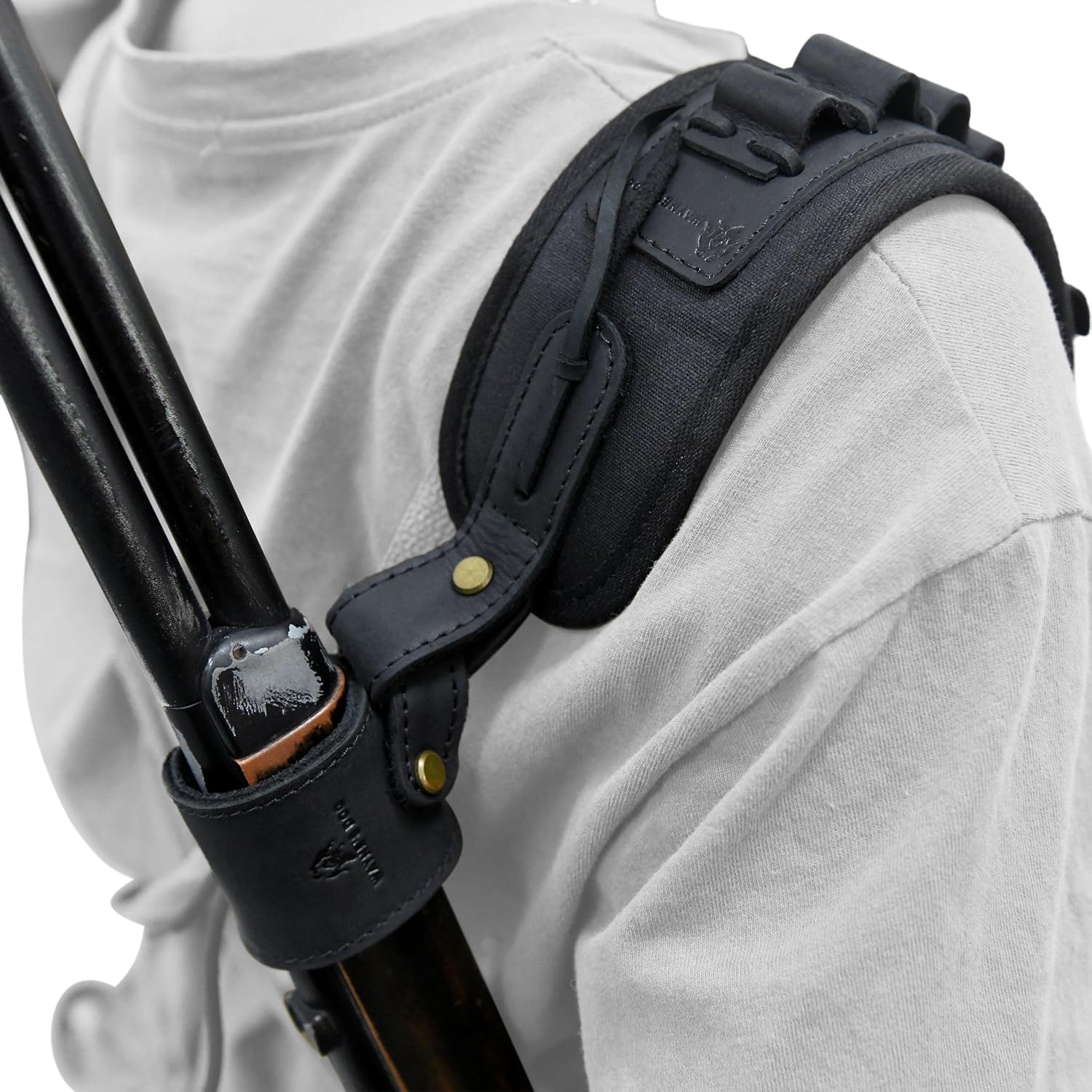WAYNE'S DOG No Drill Leather Gun Sling Loop Mount with Rifle Cheek Rest Shell Holder for .357 30-30 45-70 12GA
