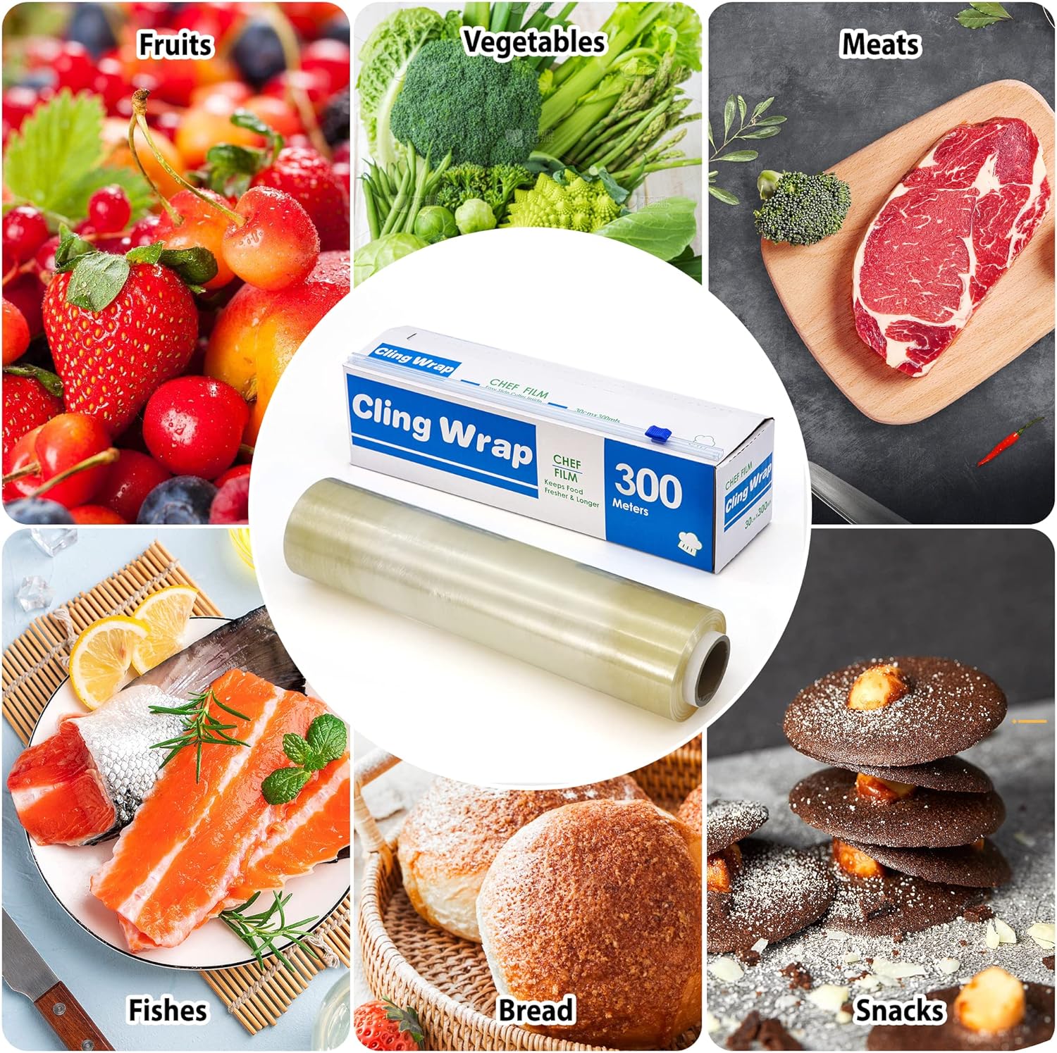 Buy Food Wraps 12 Inch x 1000 Square Foot Plastic Food Wrap with Slide