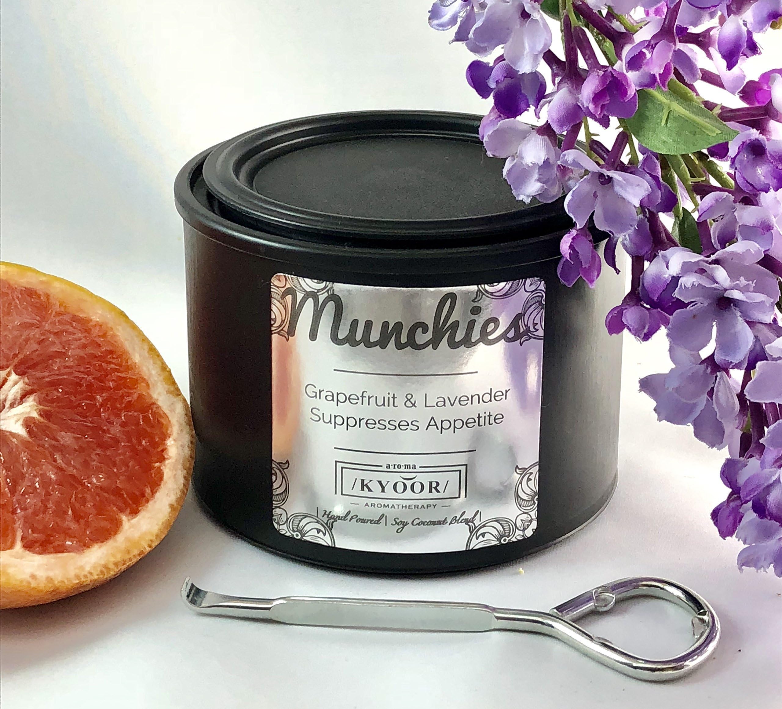 Munchies - Grapefruit & Lavender Scented Candle, Fills The Room, Natural Soy & Coconut Wax, Cotton EcoFriendly Wick, 1 Pound Candle, Long Lasting, Clean Burn, Hand Poured, Diet, Hungry, Weight Loss