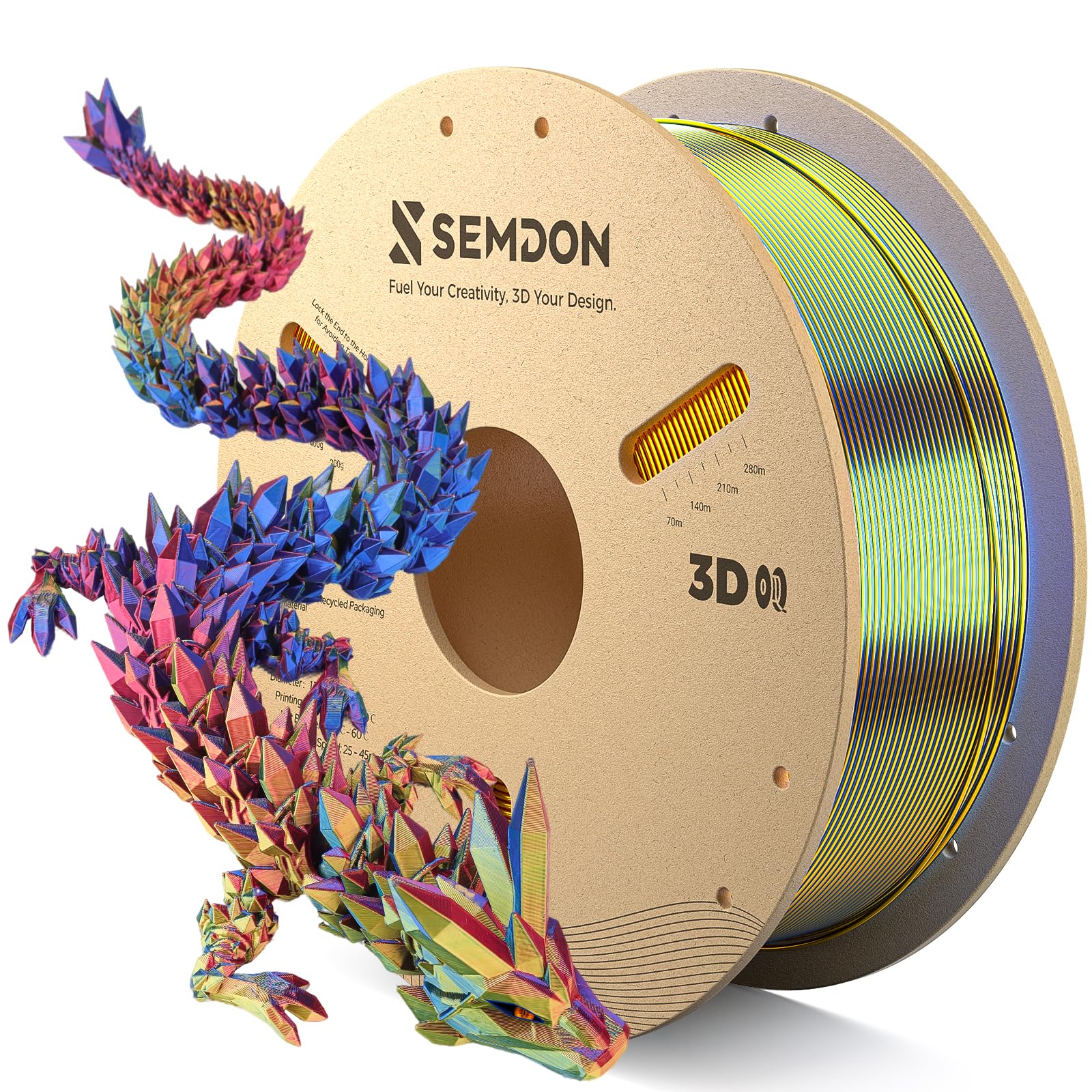 PLA Filament 1.75mm Toughness Upgraded Silk PLA Filament Red/Yellow/Blue