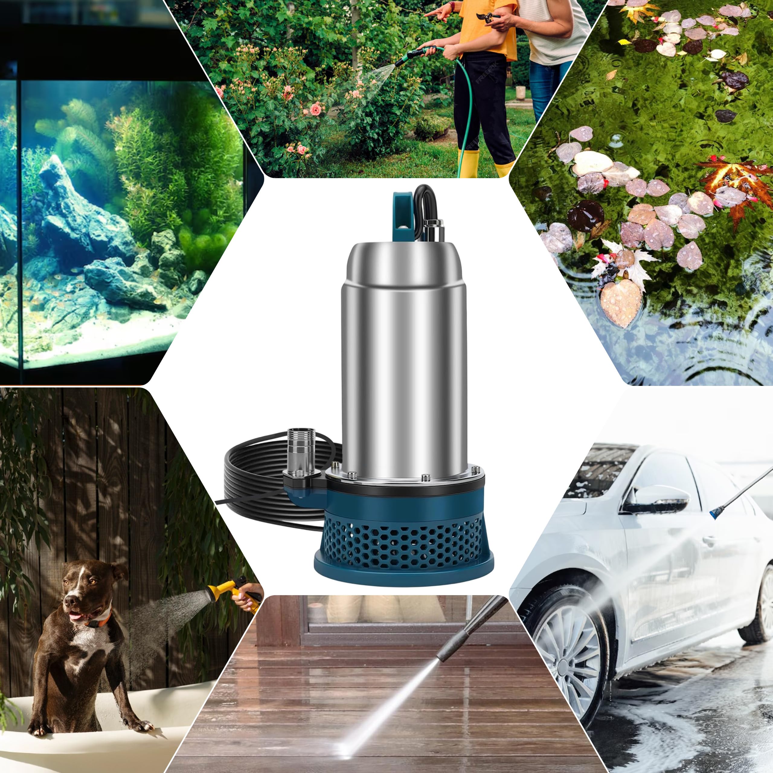 Bomba Sumergible Compatible Con Batería Makita De 24 V | Bomba De Aguas Residuales Con Manguera De 10 M Y Cable De Conexión De 5 M, Para Agua Sucia