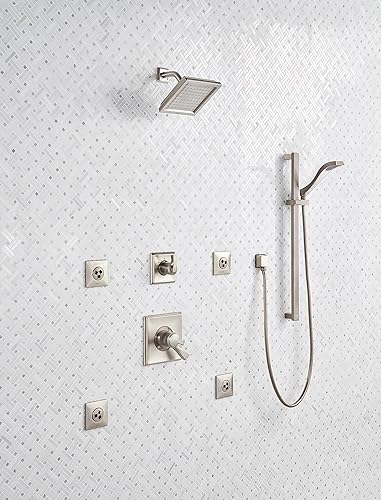 Miniatura 3 de Delta Faucet Dryden 17 Series juego de ducha con grifo y con ribete de ducha de doble función, con cabezal de ducha de un solo rociado táctil.