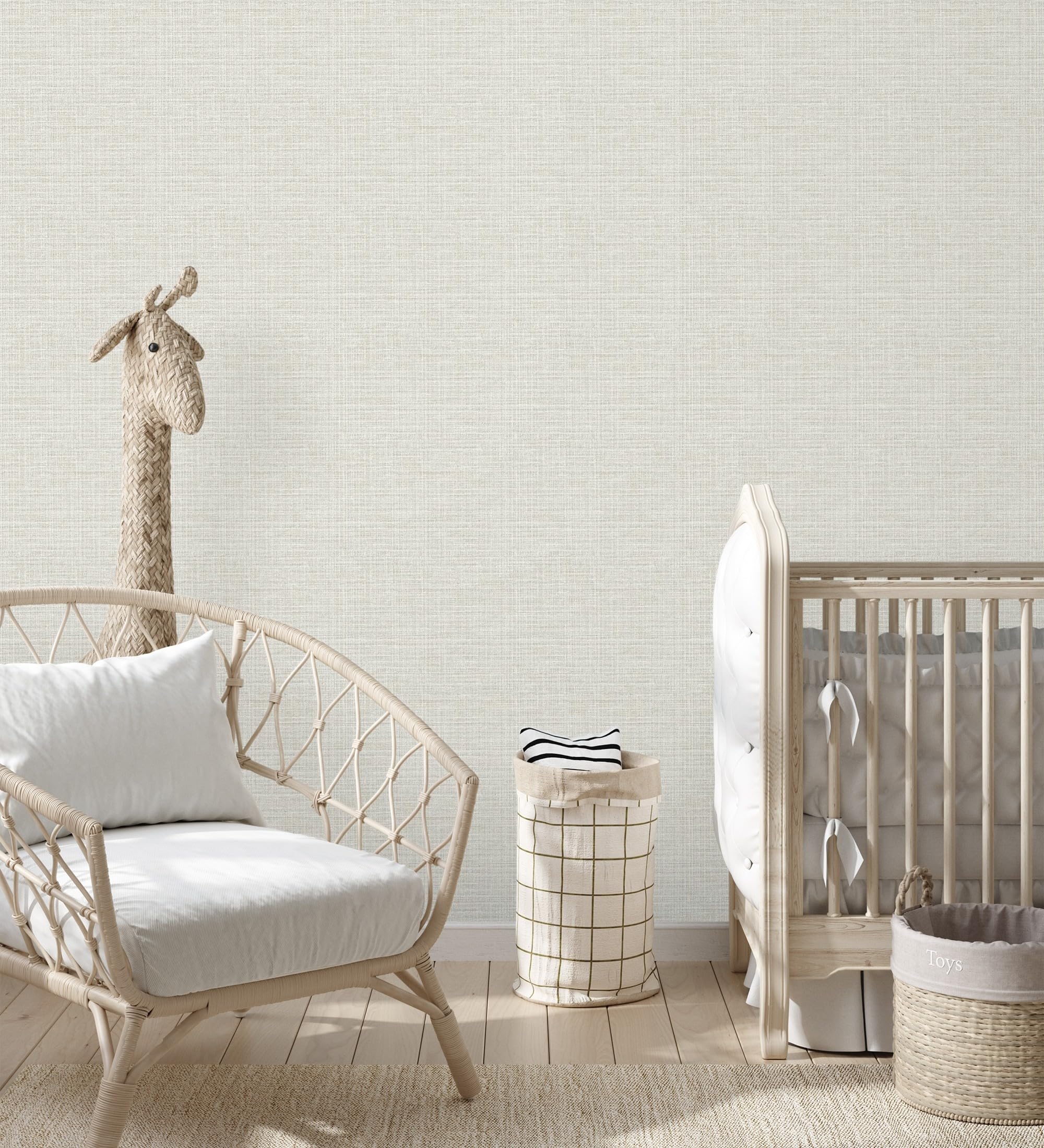GAULAN 682396 - Papel pintado imitación tela de rafia con textura en relieve para pared salón cocina comedor oficina despacho - Rollo de 10 m x 0,52 m