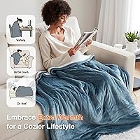 Vista 3 de Beautyrest Heated Blanket, Eletric Throw Blanket, Soft, Warm, Reversible Plush - Sherpa Heating Blanket Throw for Office, Couch, 3 Heat Settings, 2