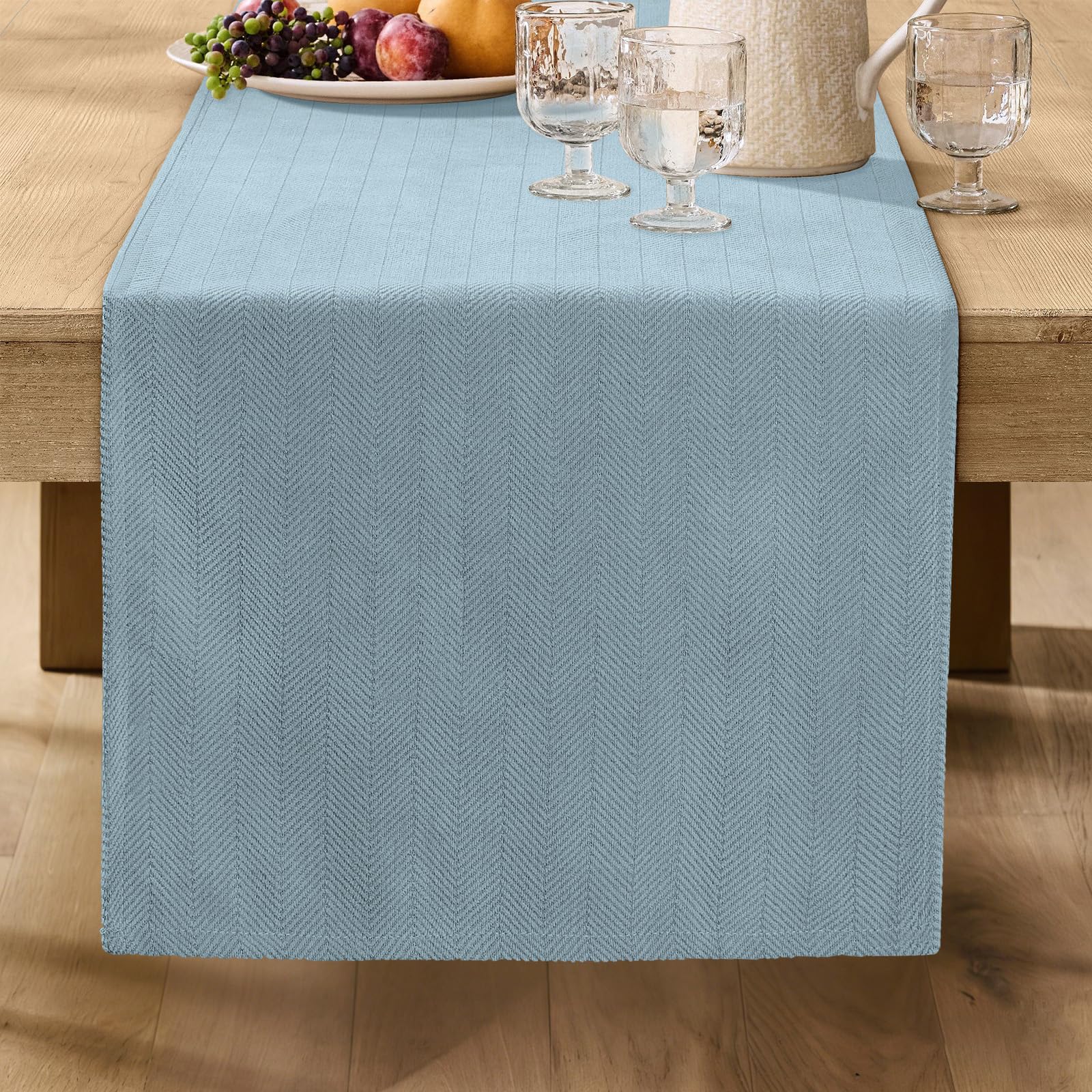 ZWJD Moderner Salbeigrüner Tischläufer, Waschbar, Mit Elegantem Design, Weich und Luxuriös, Dekorativ für Wohnzimmer, Esstisch, Innendekoration,Küche, Urlaub & Party Dekor