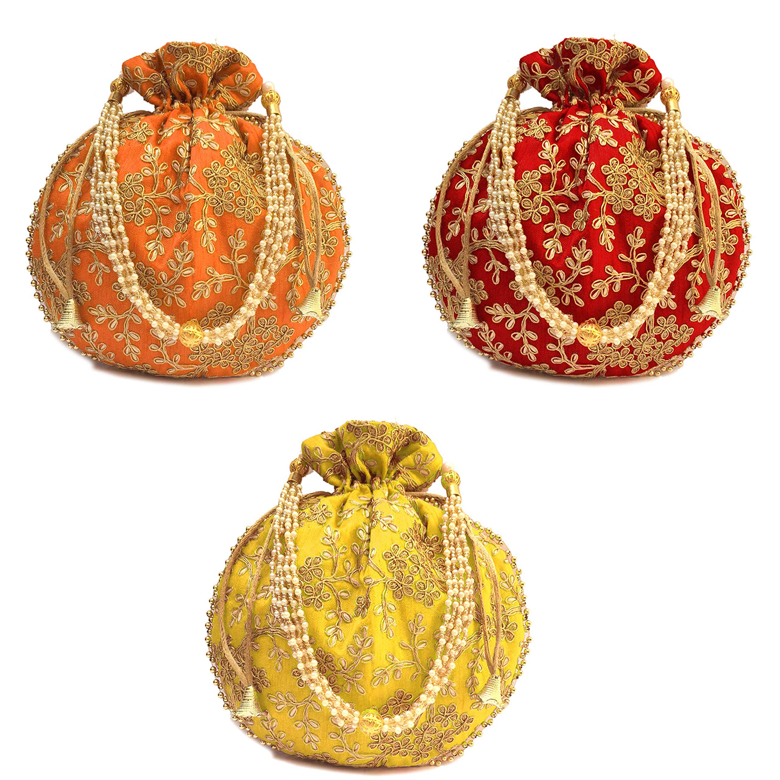 Vintage Gulley Womens Potli Combos (COMBO OF 3 ORANGE RED YELLOW) (B08QYWG1QW) Amazon Price History, Amazon Price Tracker