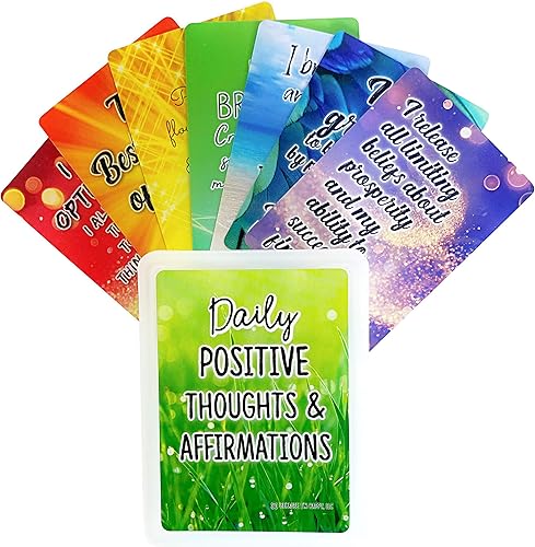 Tarjetas de afirmación positiva, 54 afirmaciones, más de 150 preguntas inspiradoras, bellamente diseñadas con estuche de almacenamiento, kit de