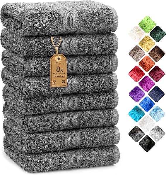 NatureMark NM-HT0842 Handdoeken Set van 8 - 100% Katoen