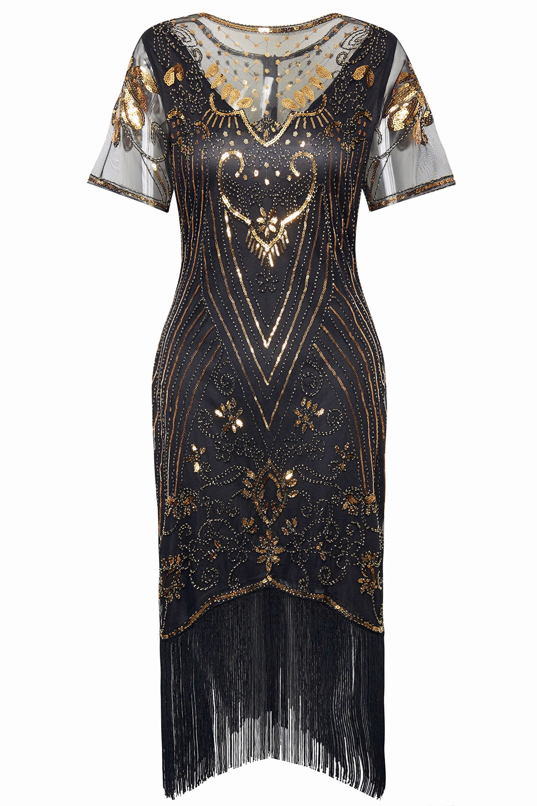 BABEYOND Vestido Años 20 Mujer Disfraz Años 20, Vestido Charleston Mujer Años 20, Disfraz el Gran Gatsby Mujer