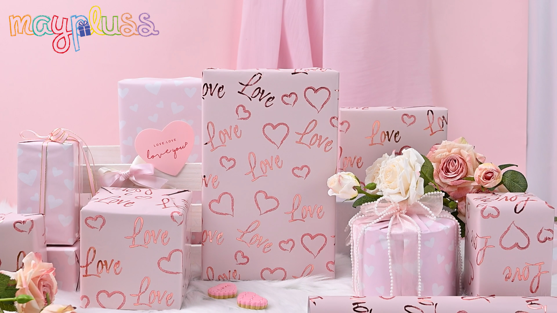 WRAPAHOLIC - Papel De Regalo Rosa Para Baby Shower - Rollo