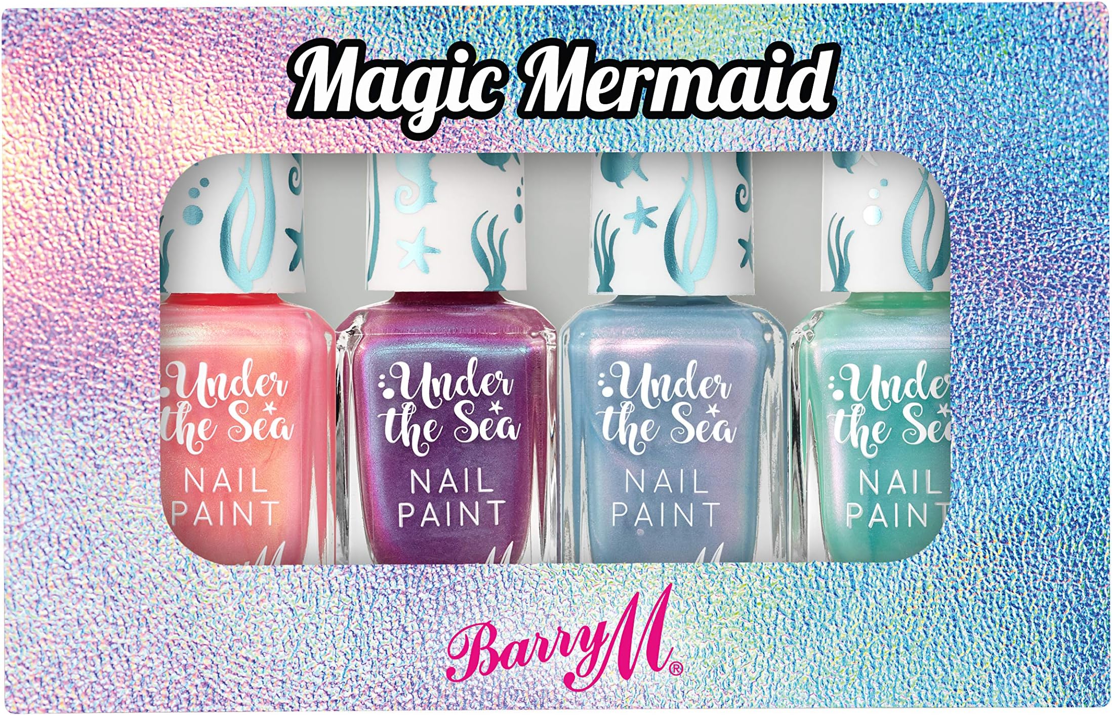 Barry M Under the Sea Nail Paint Set, Magic Mermaid (4 Nail Paints) [AMAZON EXCLUSIVE], Gift set
