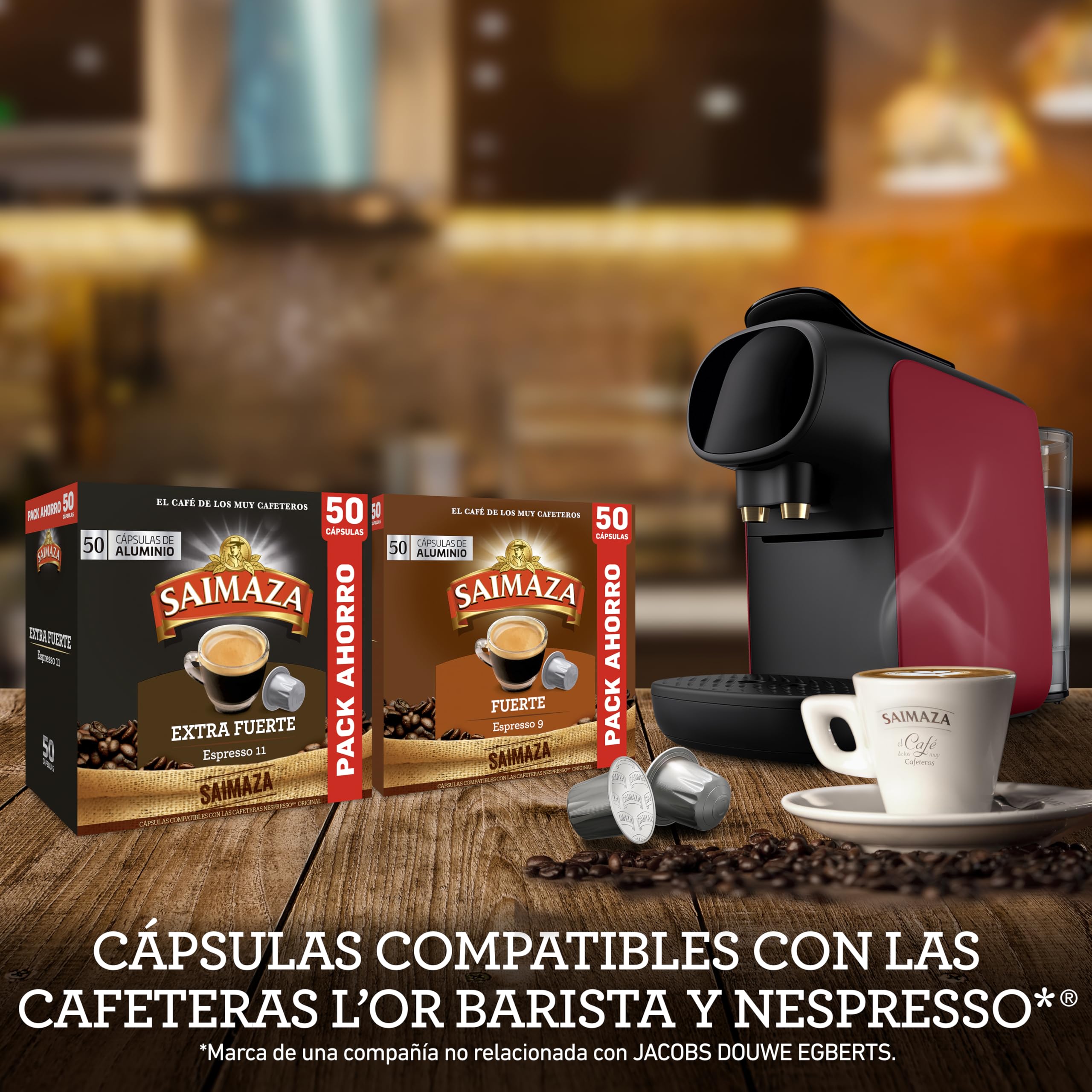 Saimaza Cápsulas de Café Extra fuerte | Intensidad 11 | 50 Cápsulas Compatibles Nespresso