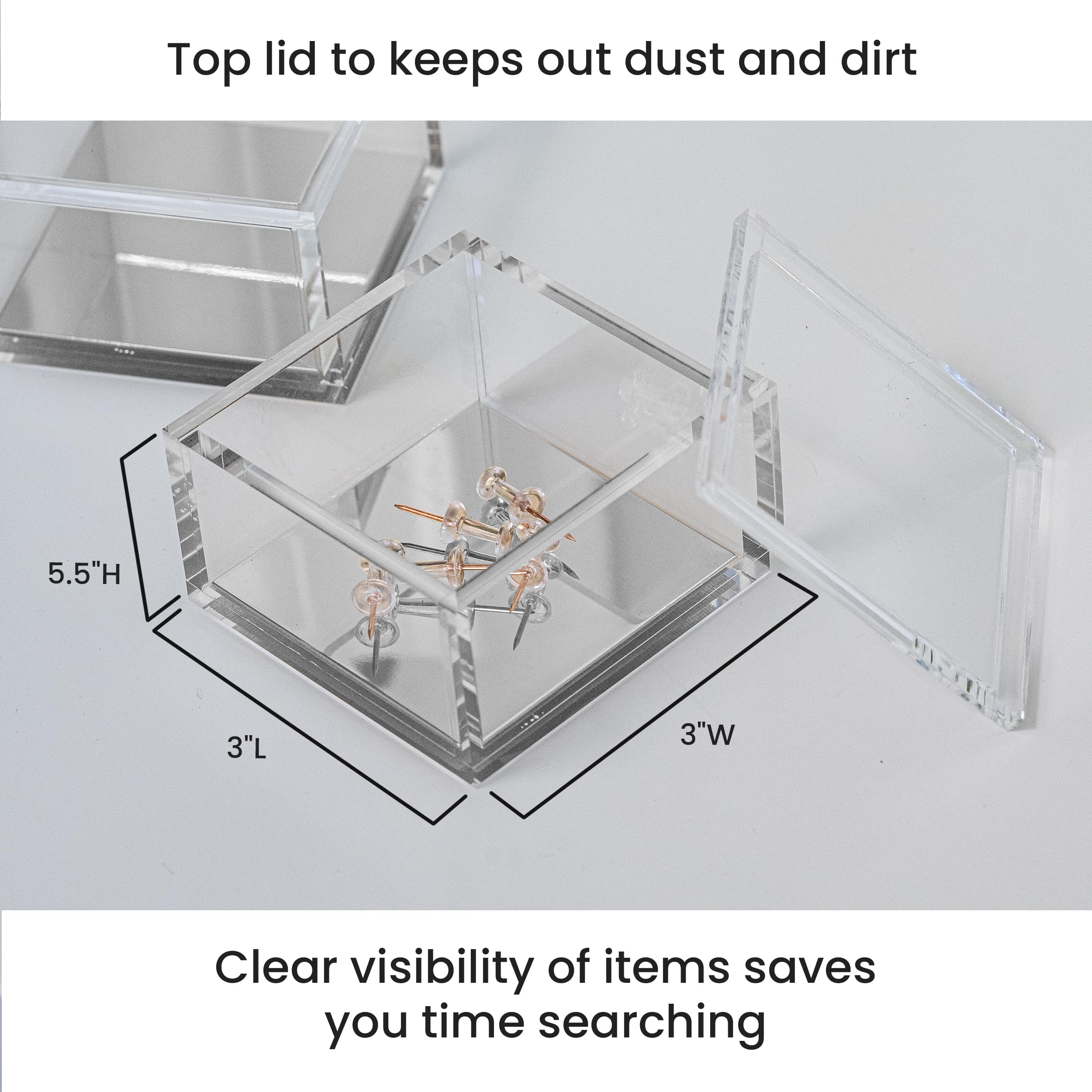 Acrylic Desk Organizer - Stackable & Clear -6