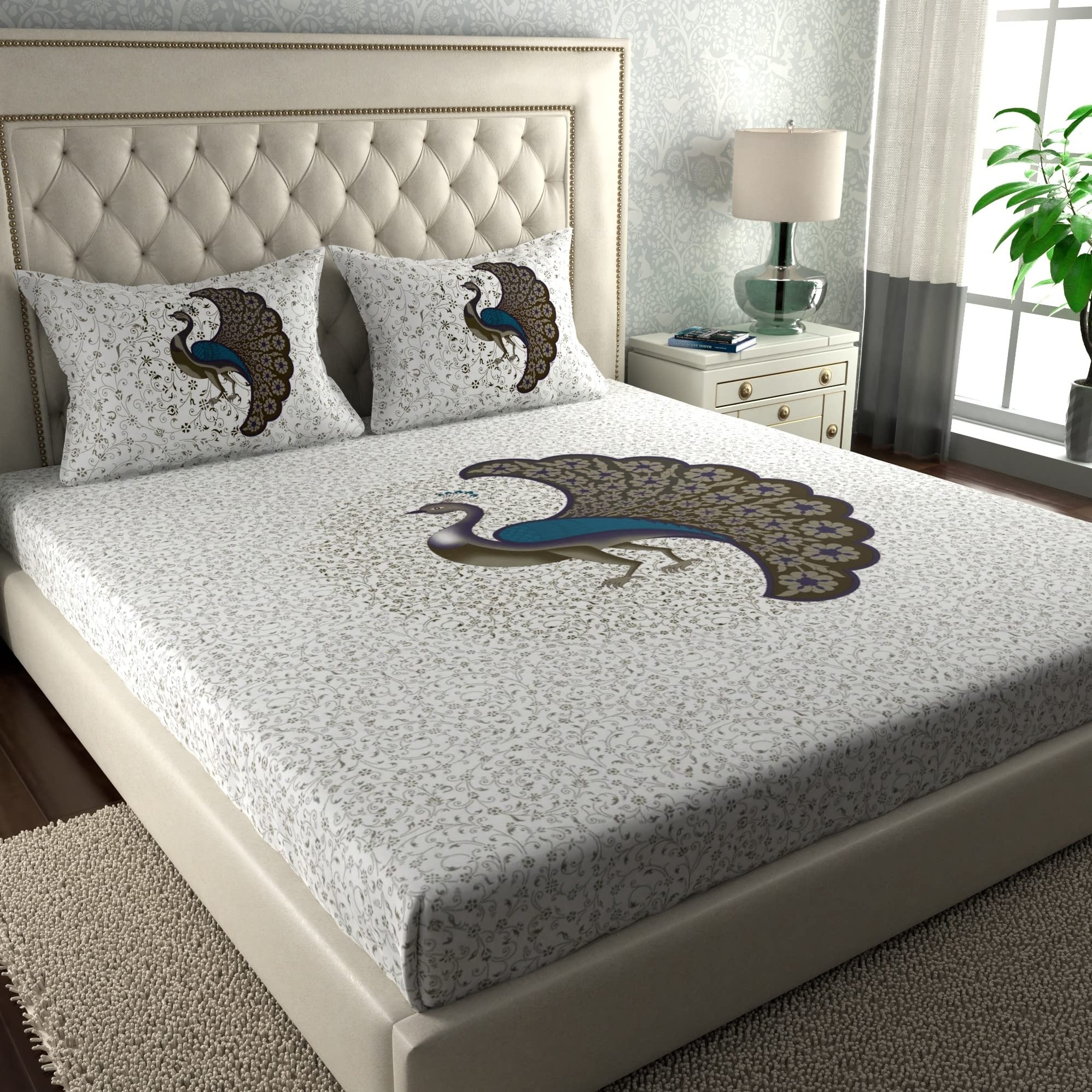 Jaipuri Cotton Bedsheets - 2 Double Sets with Pillow Covers -7