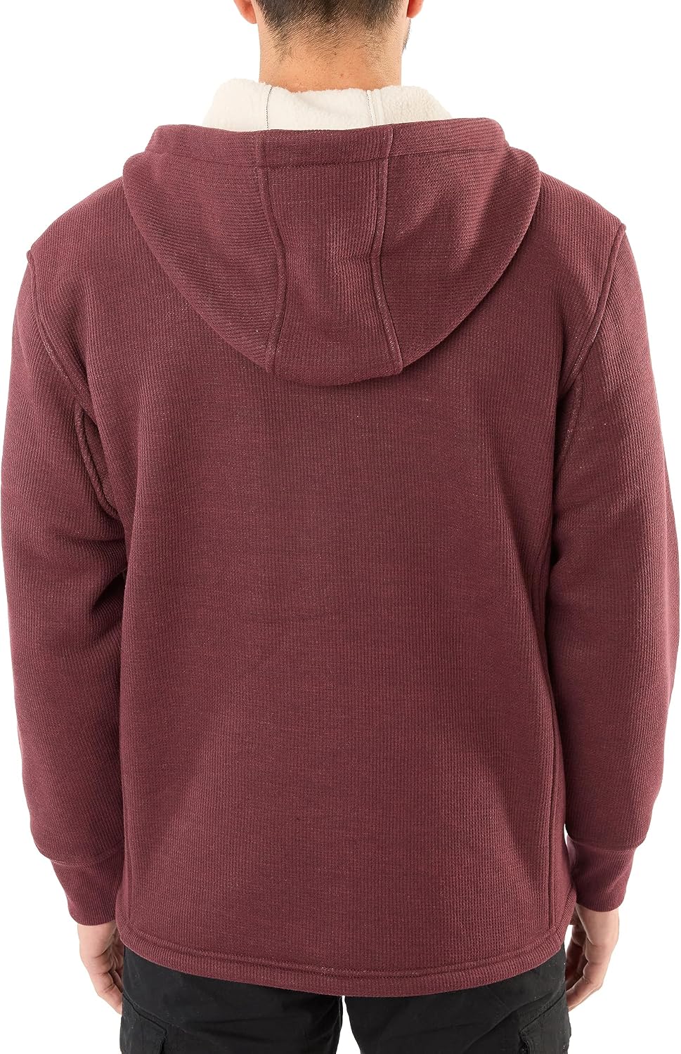 Smith's Workwear Men's Big Men's Sherpa-lined Heathered Thermal Hooded Full-zip Shirt Jacket