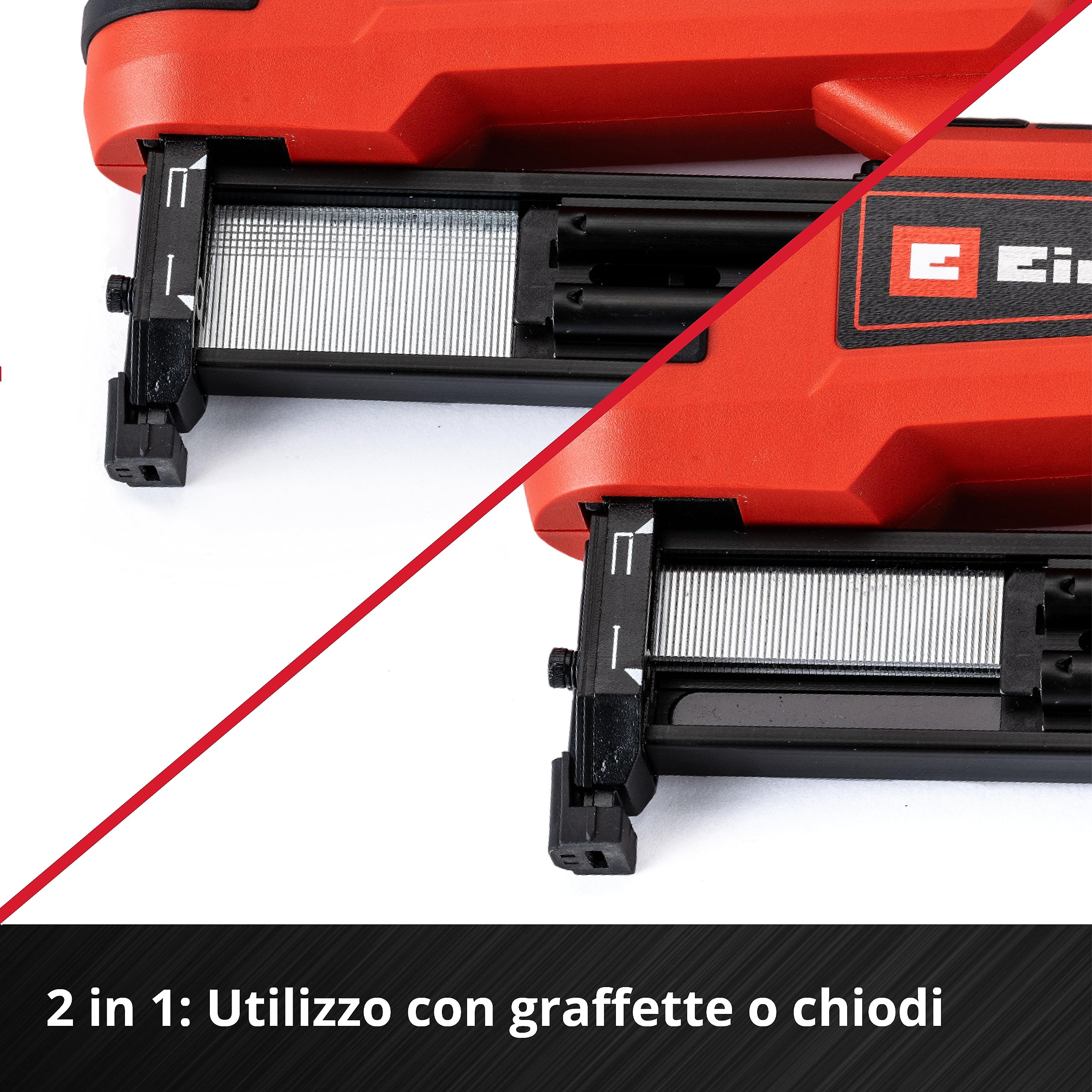 Einhell Graffettatrice TE-CN 18 Li - Solo Power X-Change (ioni di litio, 18 V, sparachiodi e graffettatrice, max 20 colpi al min, incl. 300 chiodi e 300 graf., no batteria, no caricabatteria)