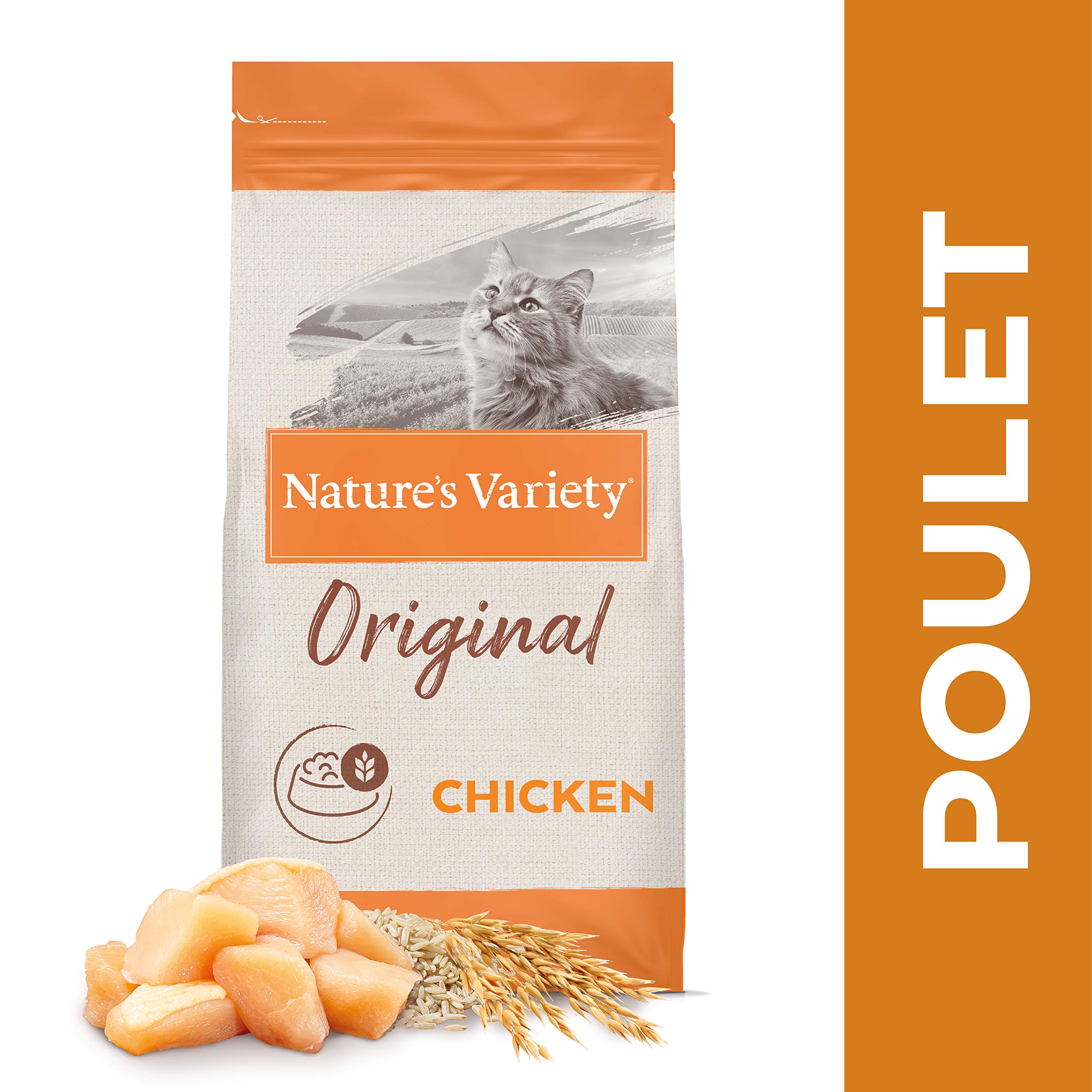 Nature's Variety Original, Pienso para Gatos Adultos con Pollo Deshuesado, 7kg & Original, Pienso para Gatos Adultos Esterilizados con Salmón sin Espinas, 7kg
