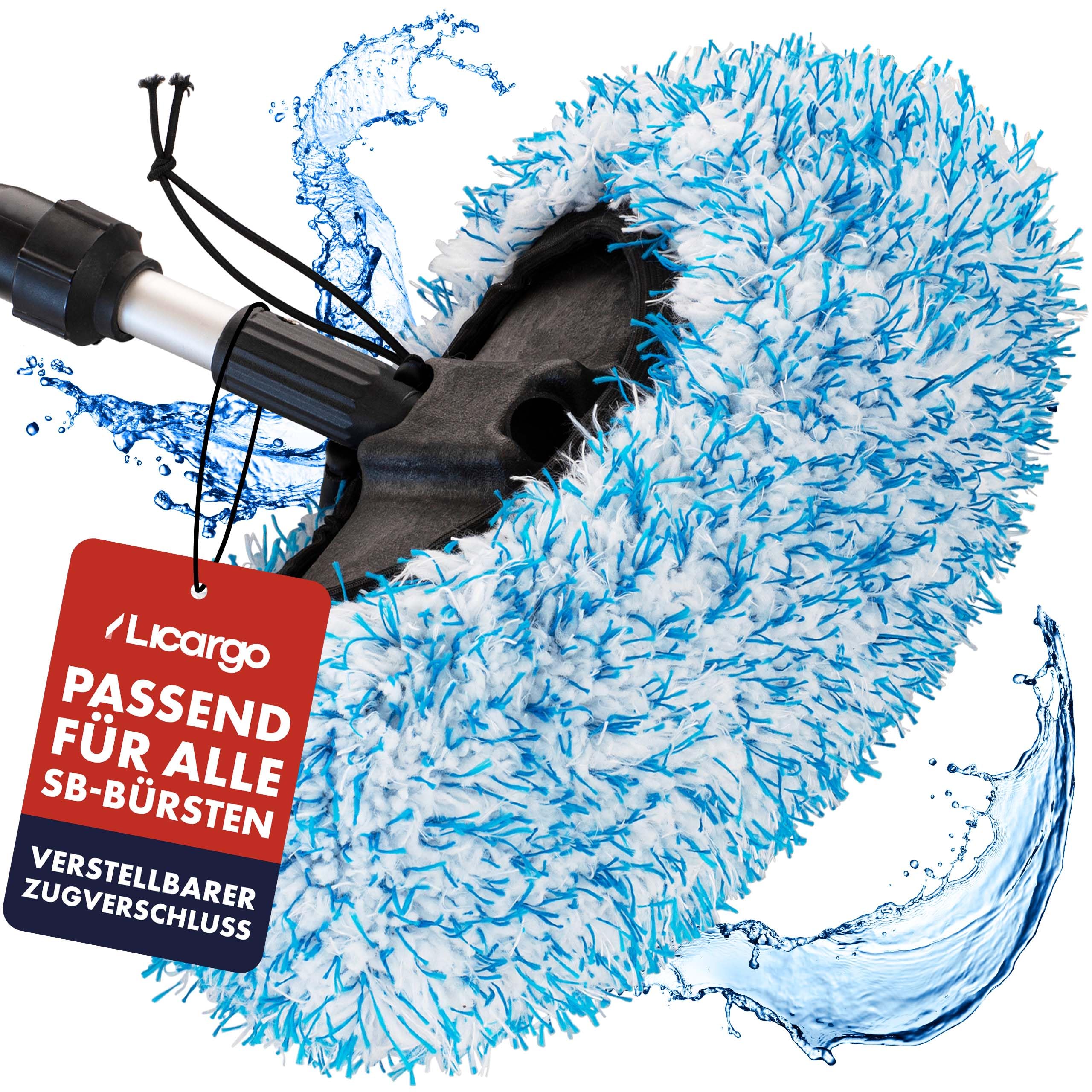 LICARGO Mikrofaser Felgenbürste extra dünn brushcover waschbürstenüberzug bürstenüberzug Felgenreiniger (1 Liter) (SB-Bürstenbezug Dunkel & Breit)
