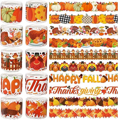 Tablero de anuncios festoneado de calabaza de Acción de Gracias de 262 pies para decoración de aula, otoño, bordes de aula, decoración de tablón de