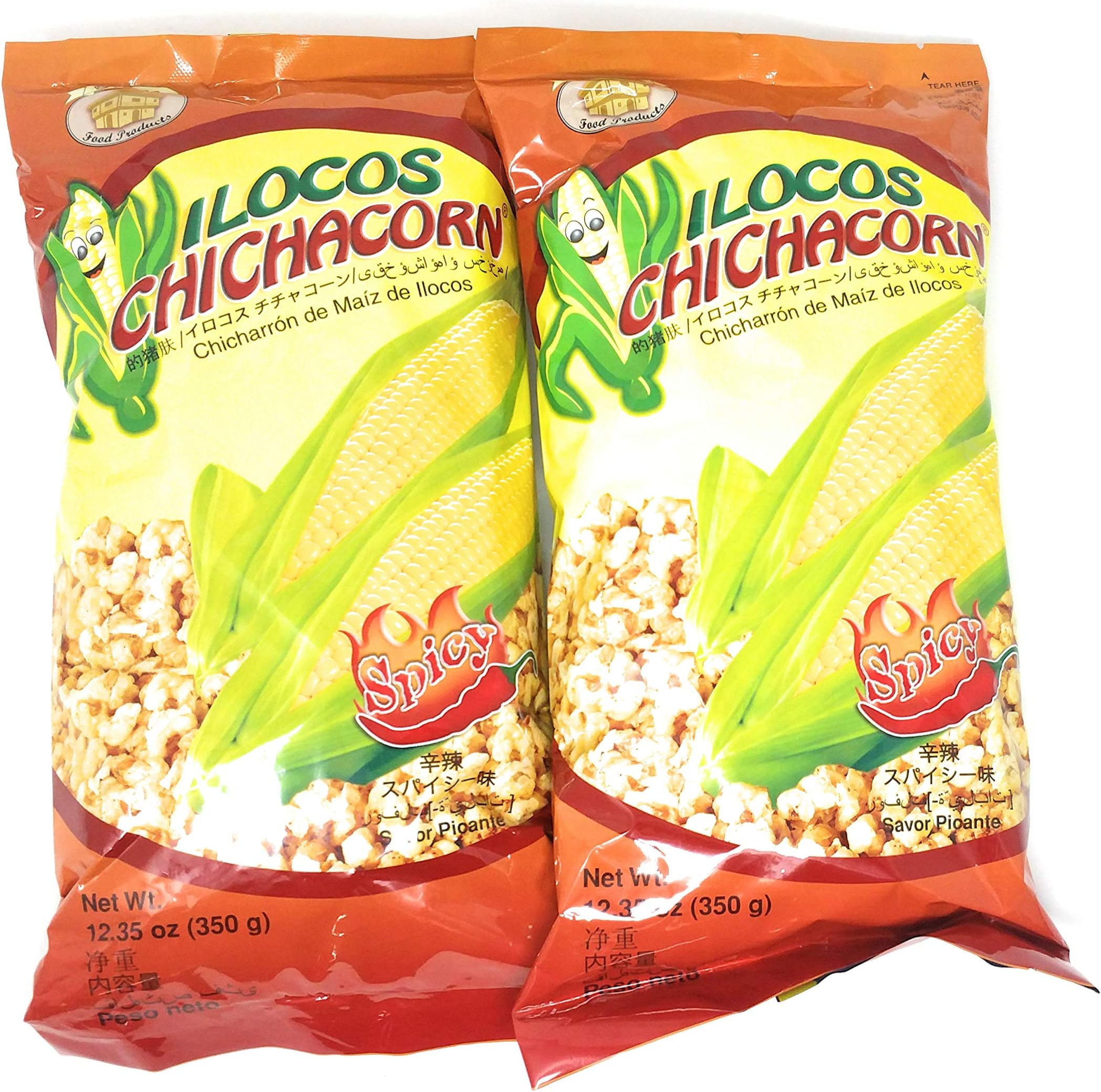 Ilocos Chichacorn Cornick Corn Nuts - Spicy Flavor, 12.35 oz (350g), 2 Pack