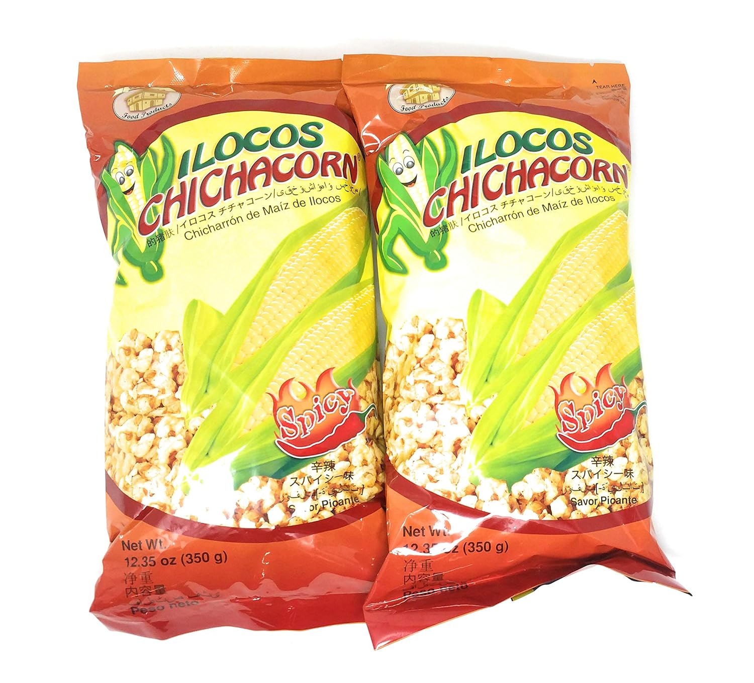 Ilocos Chichacorn Cornick Corn Nuts - Spicy Flavor, 12.35 oz (350g), 2 Pack