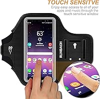 Vista 3 de Brazalete para Galaxy Note 20/10+/9/8, bolsa de ejercicio para correr a prueba de sudor con huella dactilar/soporte para llaves y ranura